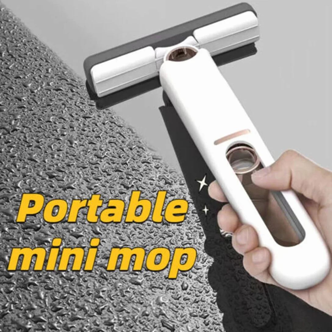 Mini Multifunctional Hands-Free Mop, Hand- Washable Desktop Cleaning Mop, Portable Self-Squeeze Mini Mop, Mini Lazy Hand Wash-Free Cleaning Mop Strong Absorbent Mini Mop