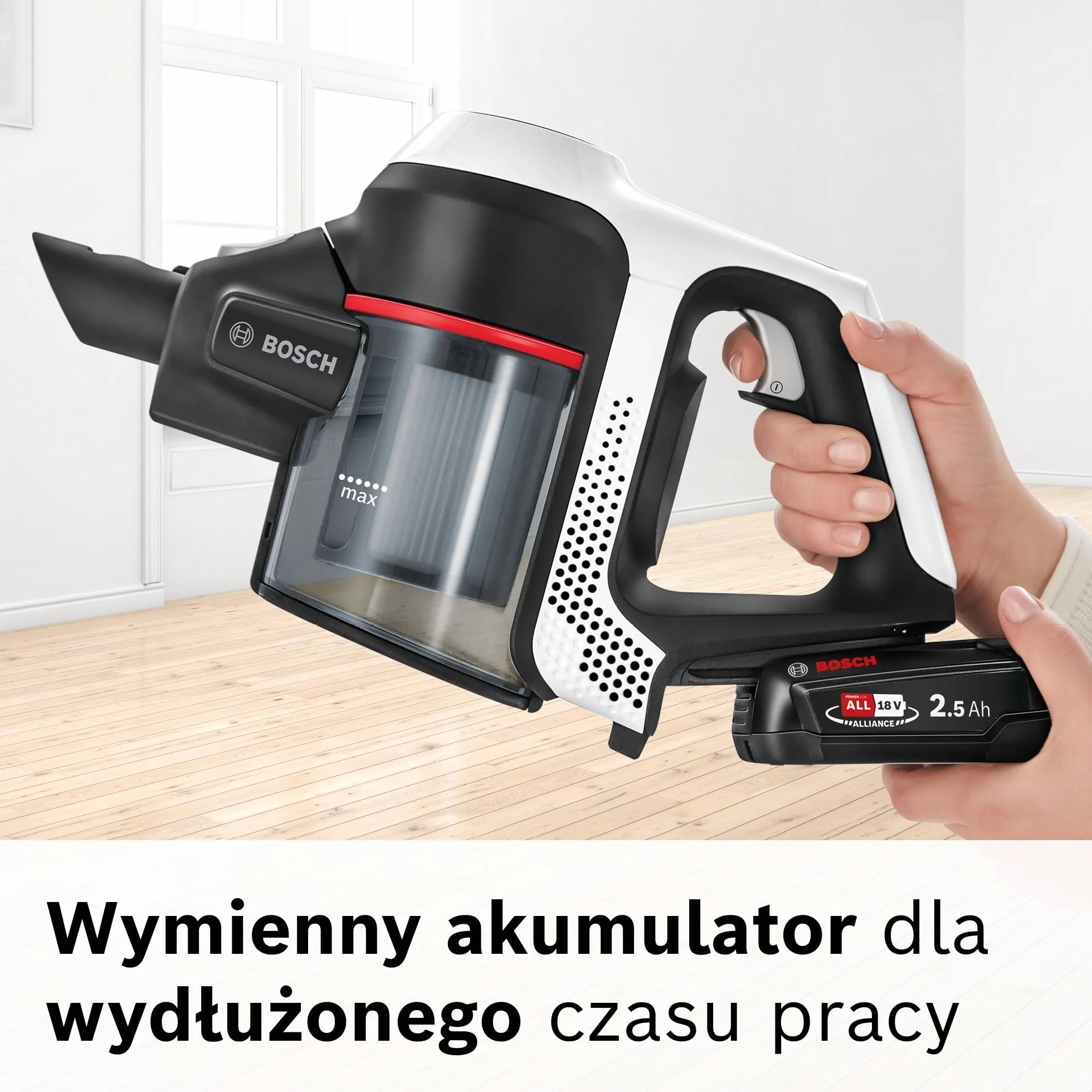 Bosch Unlimited BCS611AM Series 6 odkurzacz bezprzewodowy biały
