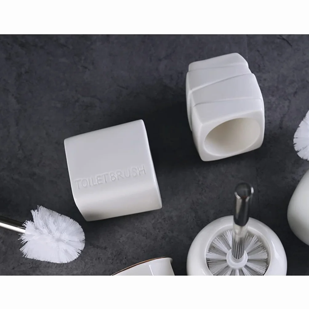 Szczotka do toalety toaleta uchwyt na szczotkę toaletową do domu szczotka ceramiczna łazienka toaleta czyszczenie szczotka ze stali nierdzewnej długi uchwyt do czyszczenia pędzli zestaw