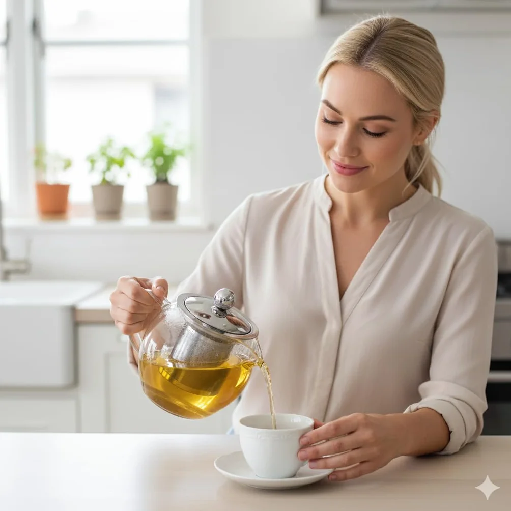 Nozzy Szklany czajniczek z zaparzaczem ze stali nierdzewnej, 1200 ml, borokrzemowy dzbanek do herbaty, przezroczysty, nowoczesny design z sitkiem do herbaty sypkiej, 4-6 filiżanek