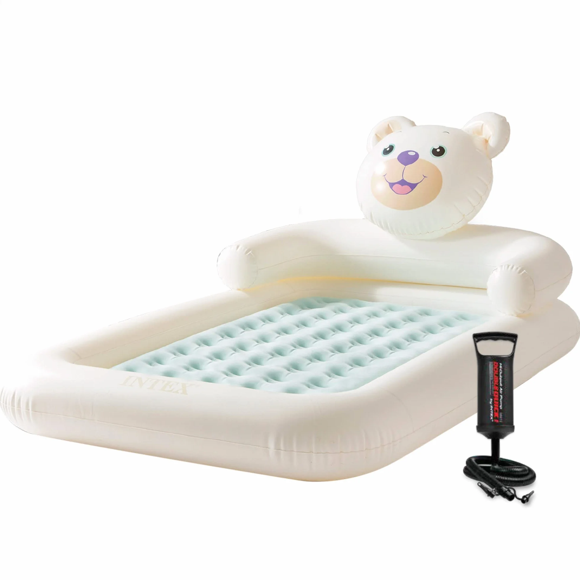 Intex 66814NP - Materasso Gonfiabile Lettino Bear Kidz, Casa e Viaggio, PVC, Multicolore, 114x178x71 cm