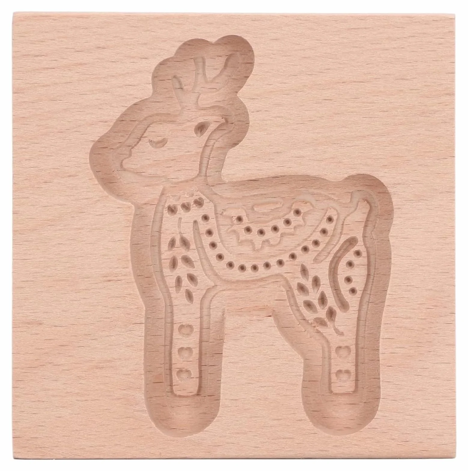 Drewniane foremki do ciastek, herbatniki, Rzeźbione drewniane Kuchnia Pierniki Ciasteczka Prasa Stempel Formy wytłaczania Little Fawn