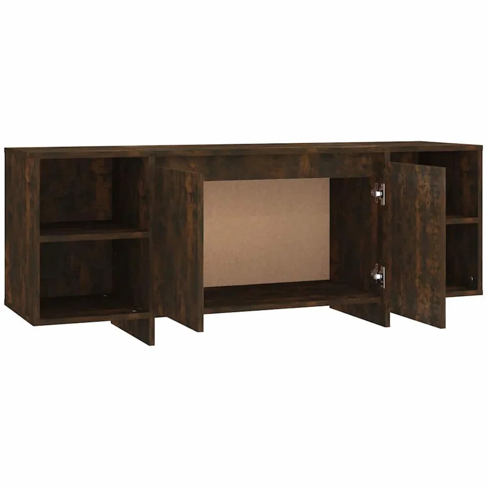 Générique Chene Fume szafka pod telewizor 130x35x50 cm drewno Ingenierie | 2 drzwi, 2 półki, przechowywanie konsoli DVD do gier, łatwe czyszczenie
