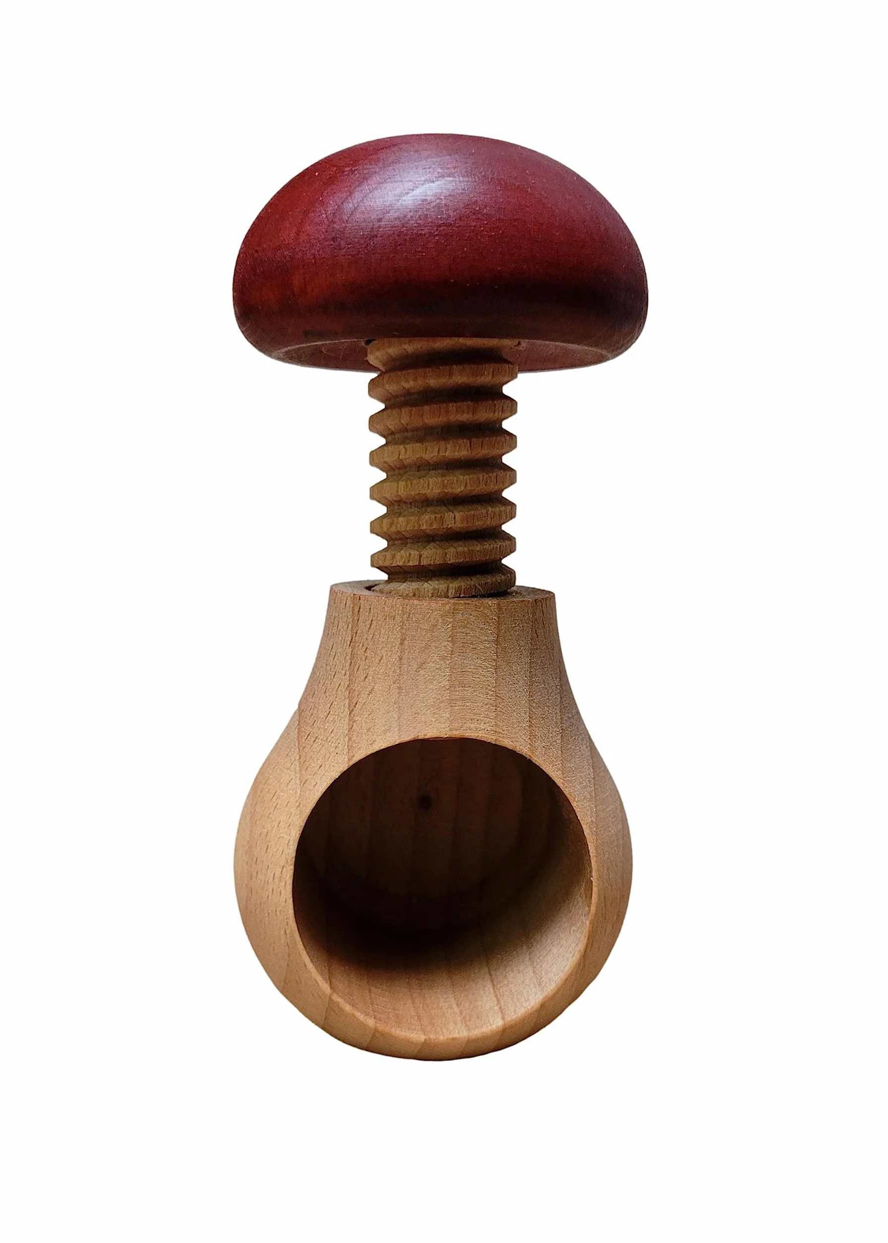 Wooden World Dziadek do orzechów w kształcie grzybka (Bordowy)