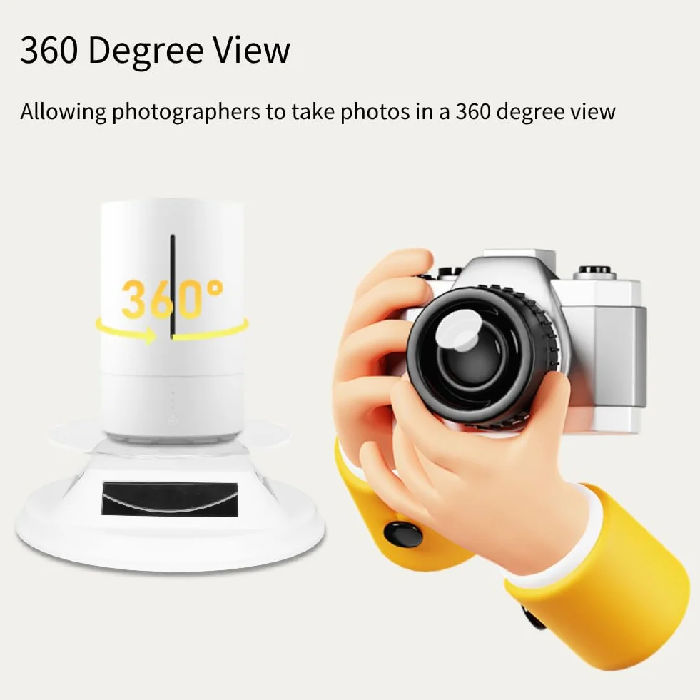 Obrotowy Stojak Solarny o 360°, Panel Słoneczny, Profesjonalny Elektryczny Stojak Obrotowy o 360 Stopni, pojemność 2,2 Funta do Ekspozycji Produktów Fotograficznych