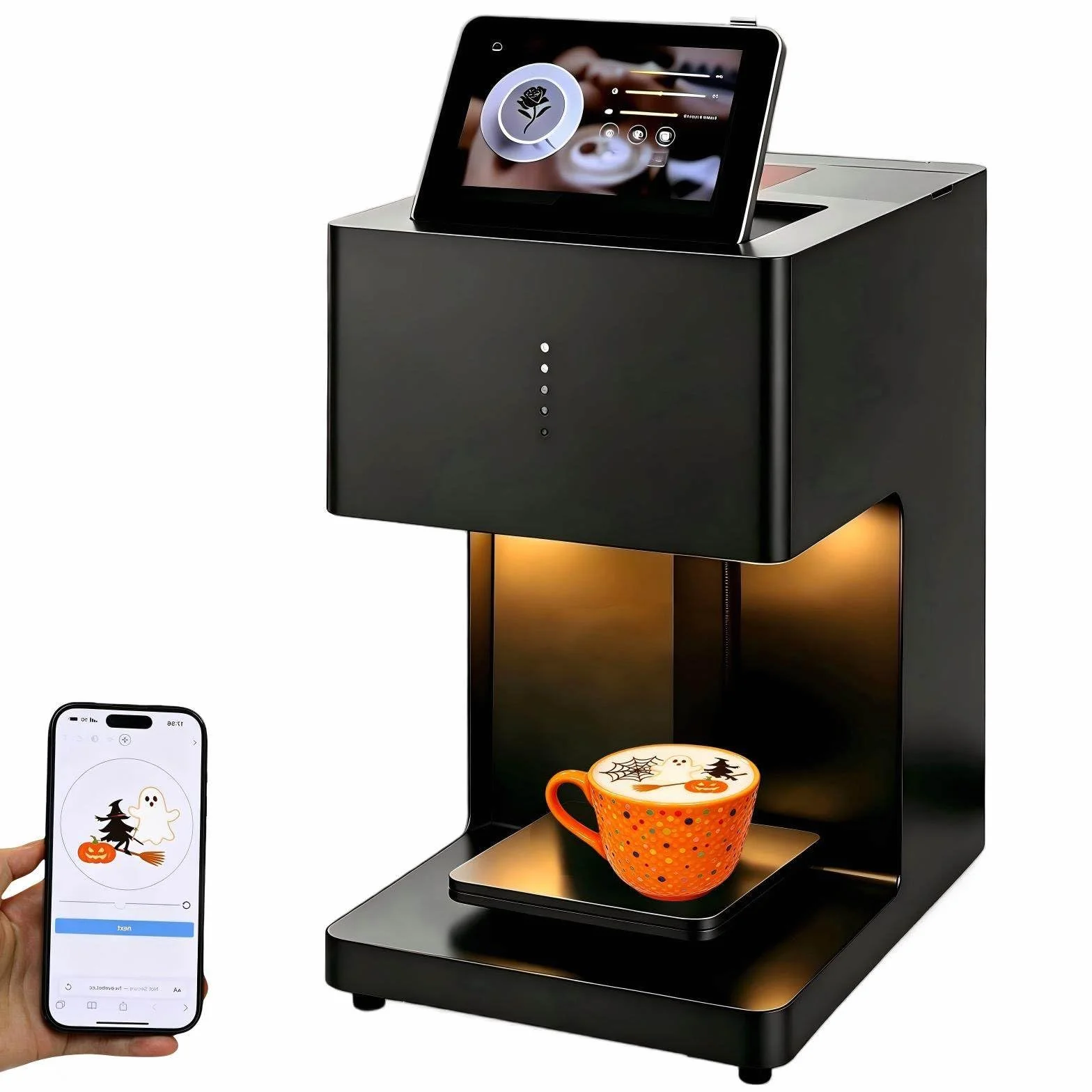 Drukarka Do Kawy Latte Art, DIY Druk Zdjęć I Logo Na Ciasta, Goście Skanują Kod QR Na Stole By Drukować Natychmiast. 3ColorsBlack