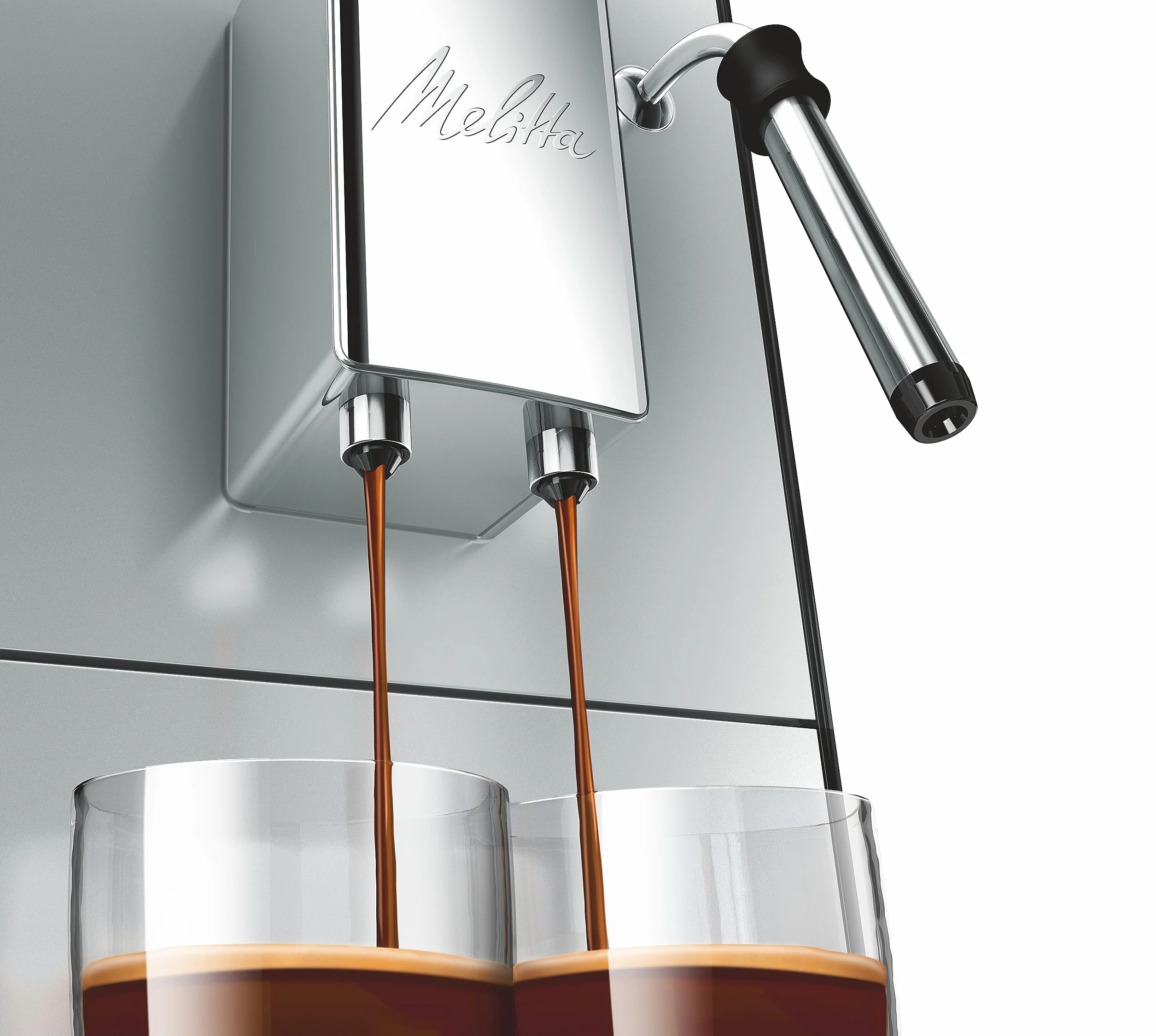 Melitta Caffeo Solo & Milk E953-202, smukły automatyczny ekspres do kawy z dyszą do spieniania mleka, 1,2 l, srebrny