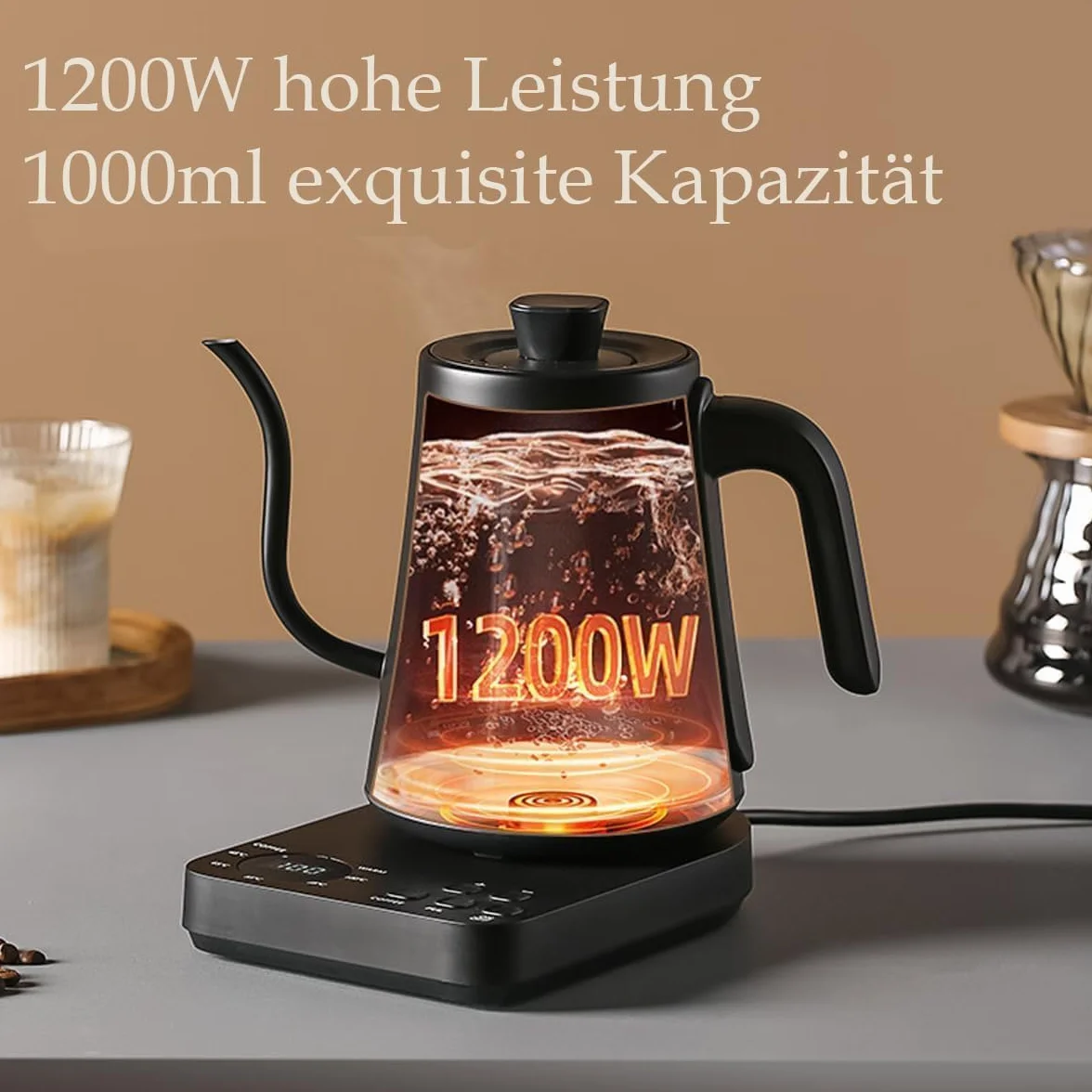 Czajnik elektryczny ze stali nierdzewnej Kitchen Aid czajnik elektryczny, 1 l, termostatyczny czajnik do herbaty, 1000 W, dzióbek pod kątem 90°, stal nierdzewna 304, ochrona przed pracą na sucho