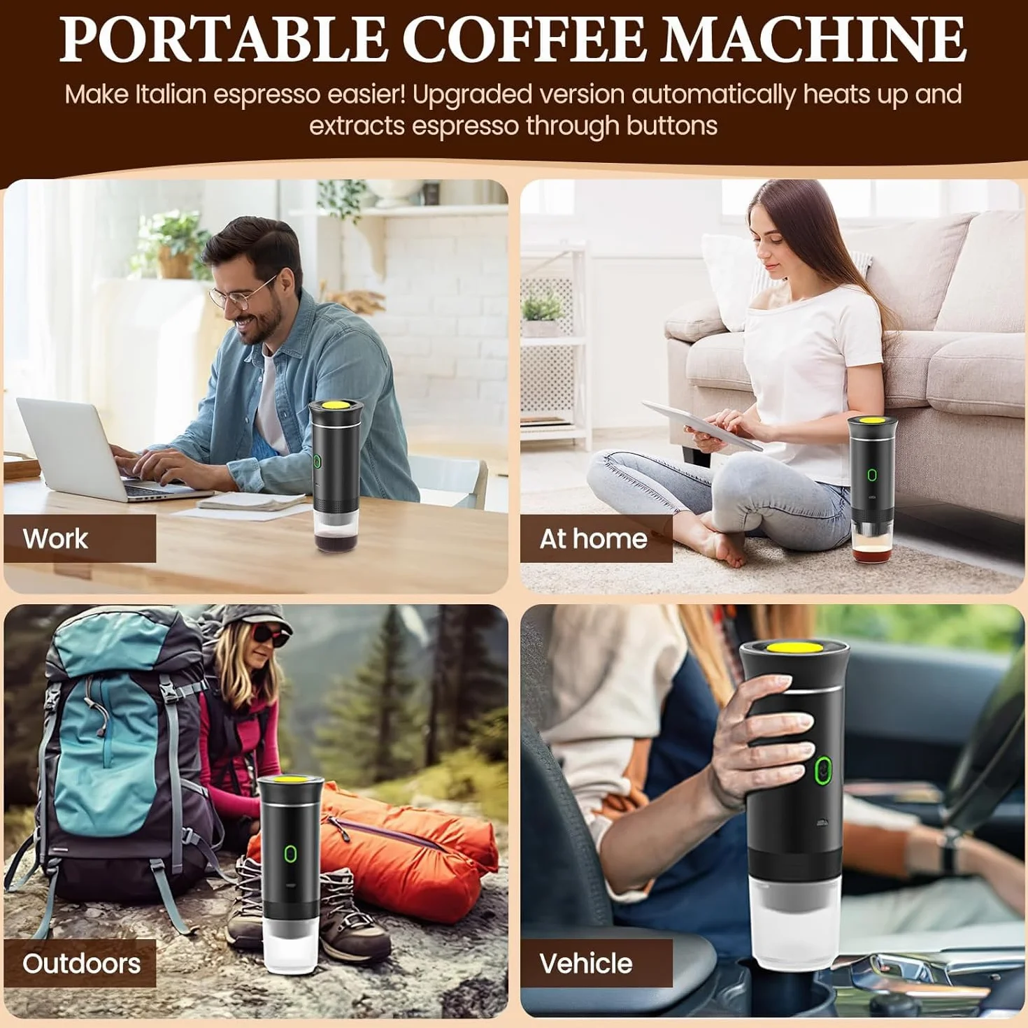 Ekspres Do Kawy Na Wiele Kapsułek, Ekspres Do Kawy Espresso 3 W 1, 4-6 Minut Samonagrzewania, Małe Kapsułki, Duże Kapsułki, Kawa Mielona, Przenośny Ekspres Do Kawy Do Biura, White