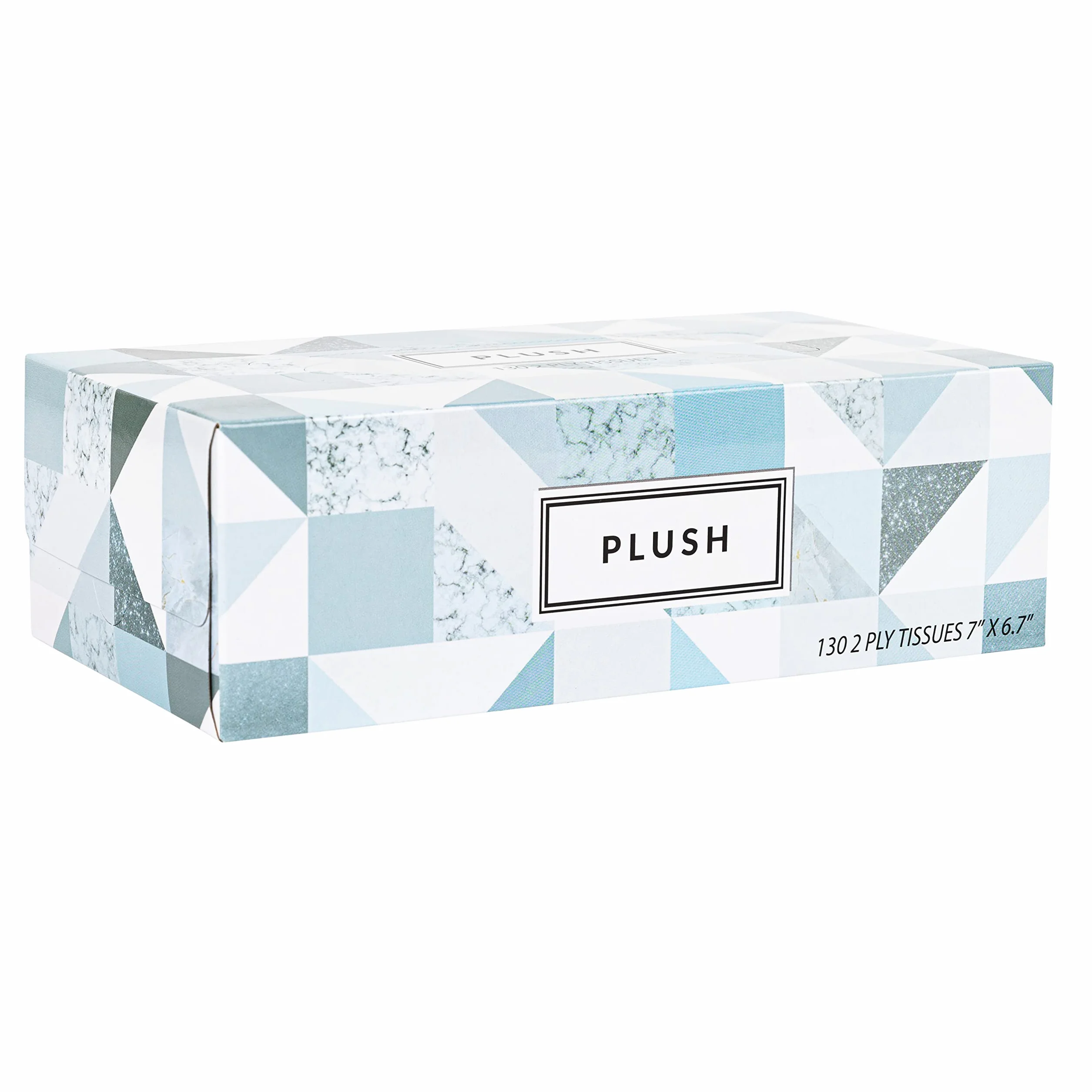 Pluszowe chusteczki do twarzy 130 w pudełku o wymiarach 17,8 x 17,5 cm 2-warstwowe, miękkie, gładkie, idealne do łazienki, biura, sklepu, szkoły, domu, kuchni lub do samochodu i każdego pokoju (pakiet