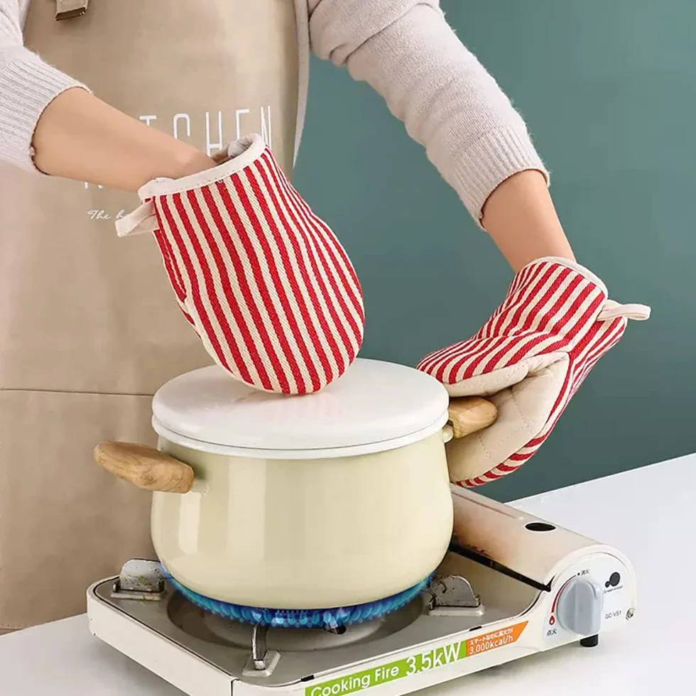 careme Mini rękawice kuchenne, 2 szt., odporne na wysokie temperatury rękawice kuchenne do ochrony rąk, antypoślizgowy uchwyt - idealny zestaw do obsługi gorących naczyń kuchennych (czarne)