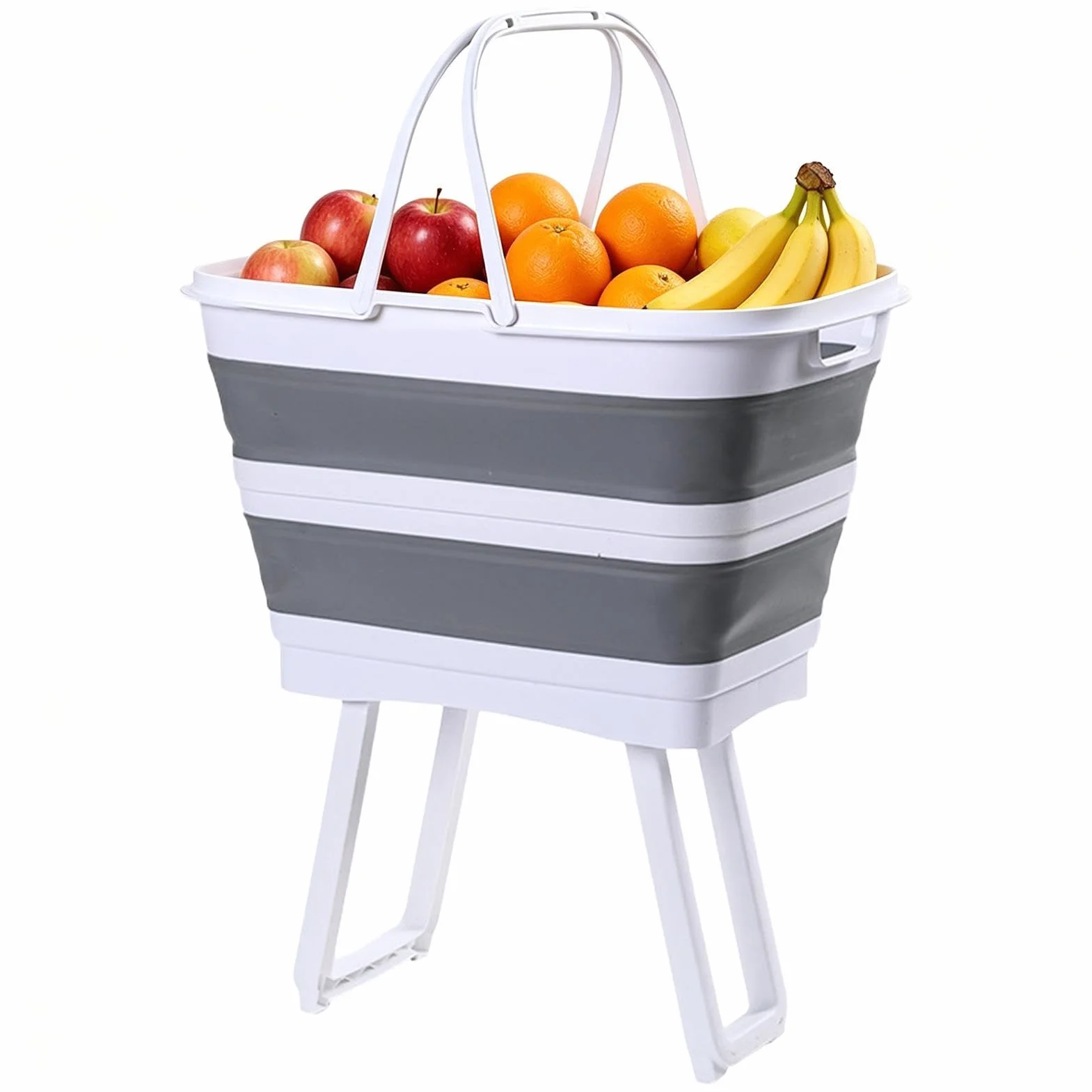 Kosz na Pranie 26L Składany Podwyższony Z Uchwytami | Kosz na Ubrania i Pojemnik na Brudne Ubrania do Sypialni Dom Sypialnia Kuchnia Pokój Zabaw Akademik Kemping Zabawki