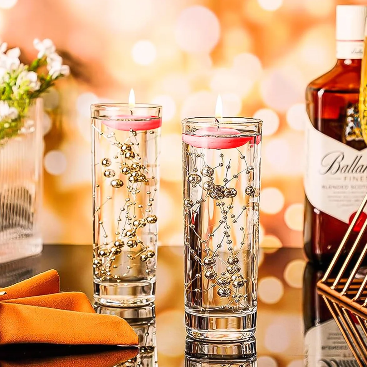 Pływające świece woskowe, białe, 38 sztuk, pływające świece, wodoszczelne świeczki typu tealight, ciepłe świeczki typu tealight na Walentynki, Boże Narodzenie, wesele, kolację (czerwone)