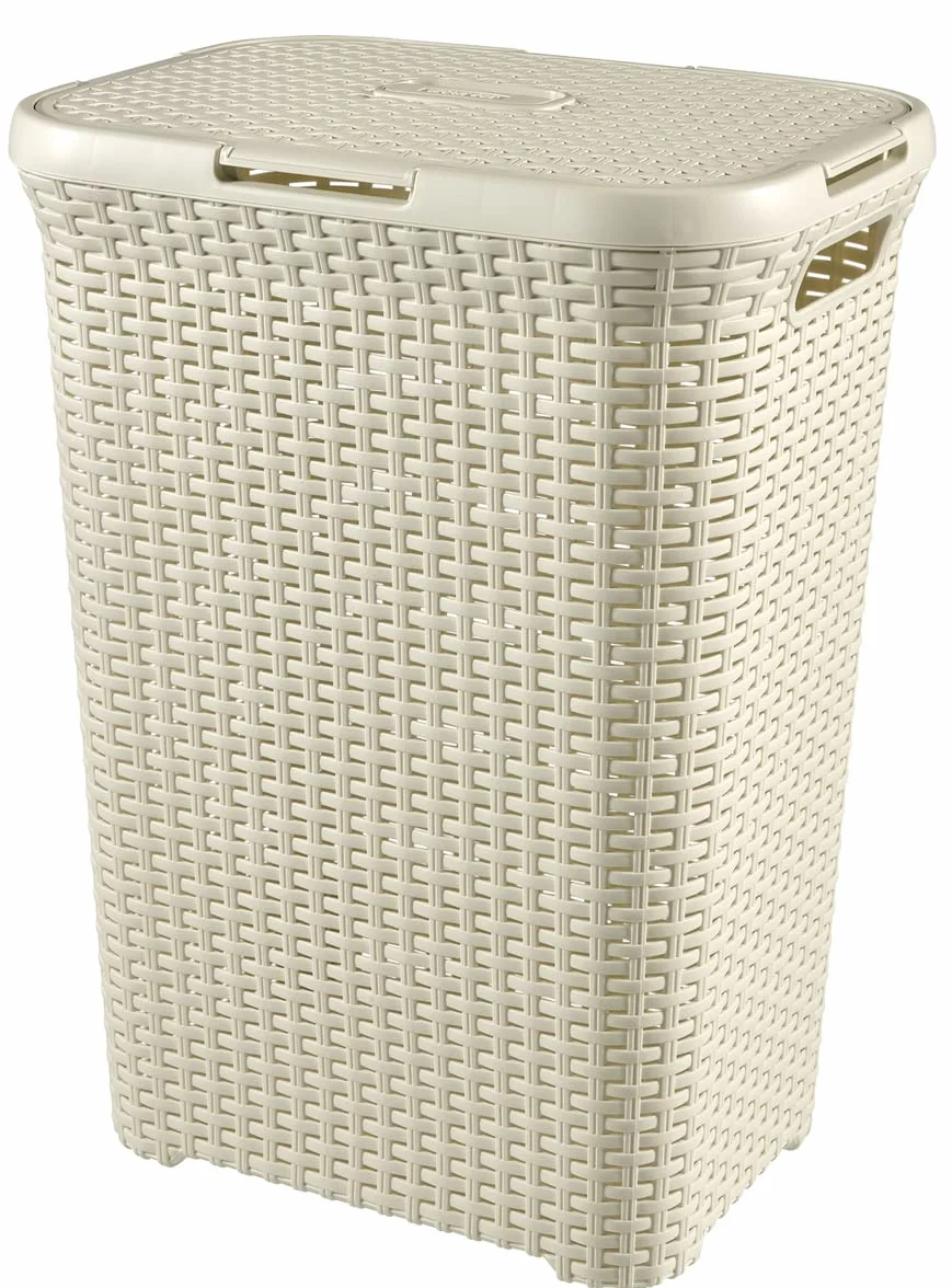 CURVER Style pojemnik na pranie, 60 l, plastik, kremowy, 44,8 x 34,1 x 61,5 cm