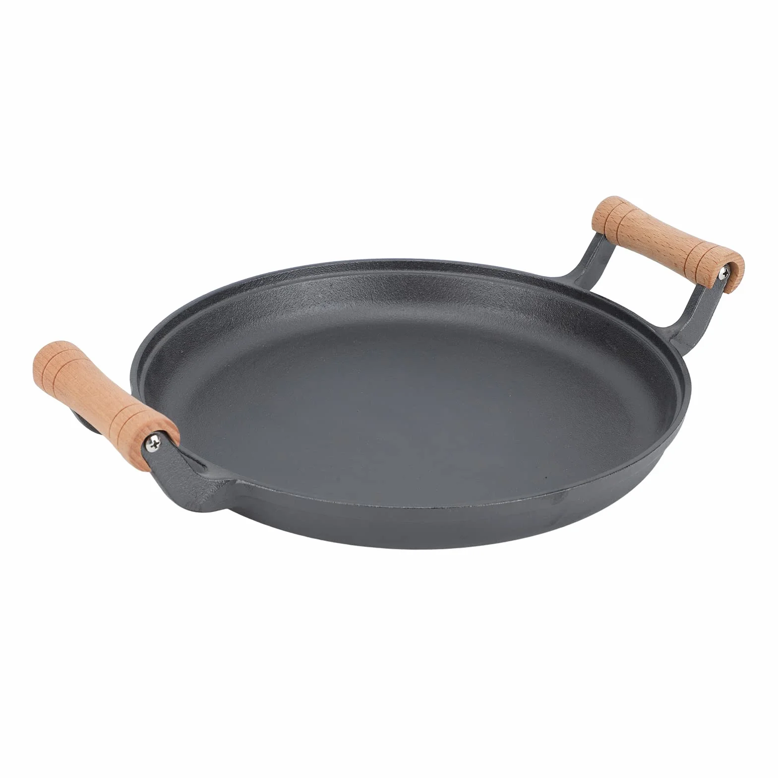 Qcwwy Żeliwna patelnia grillowa BBQ z nieprzywierającą płytą do smażenia steków i pieczeni mięsa, na spotkania grillowe, kuchenka gazowa/indukcyjna (2)