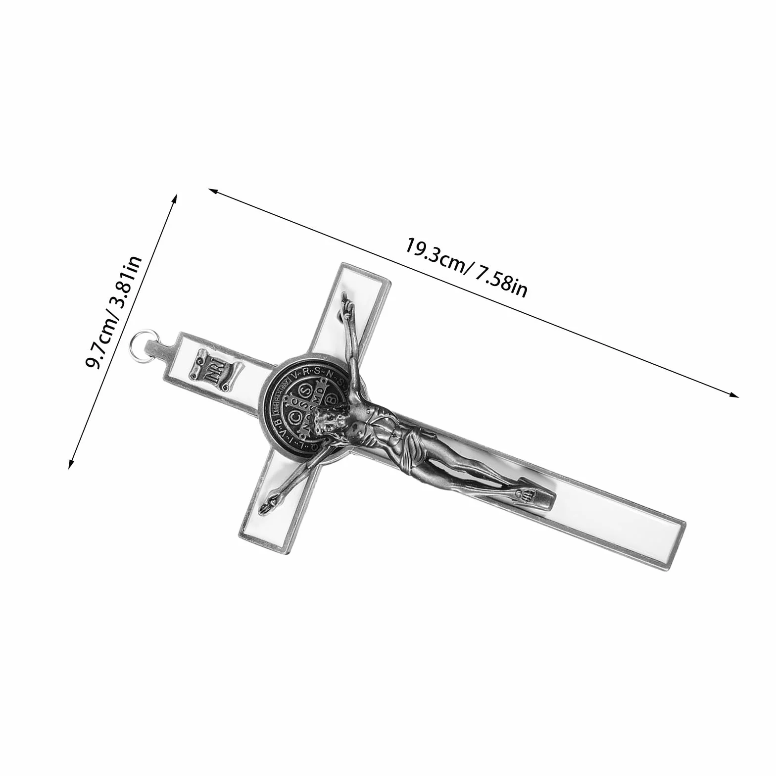 Sosoport Wall Crucifix Antique Metal Christian Cross Spiritual Wall Decor for Office Prayer And Catholic Households Classic Style Easy Installation