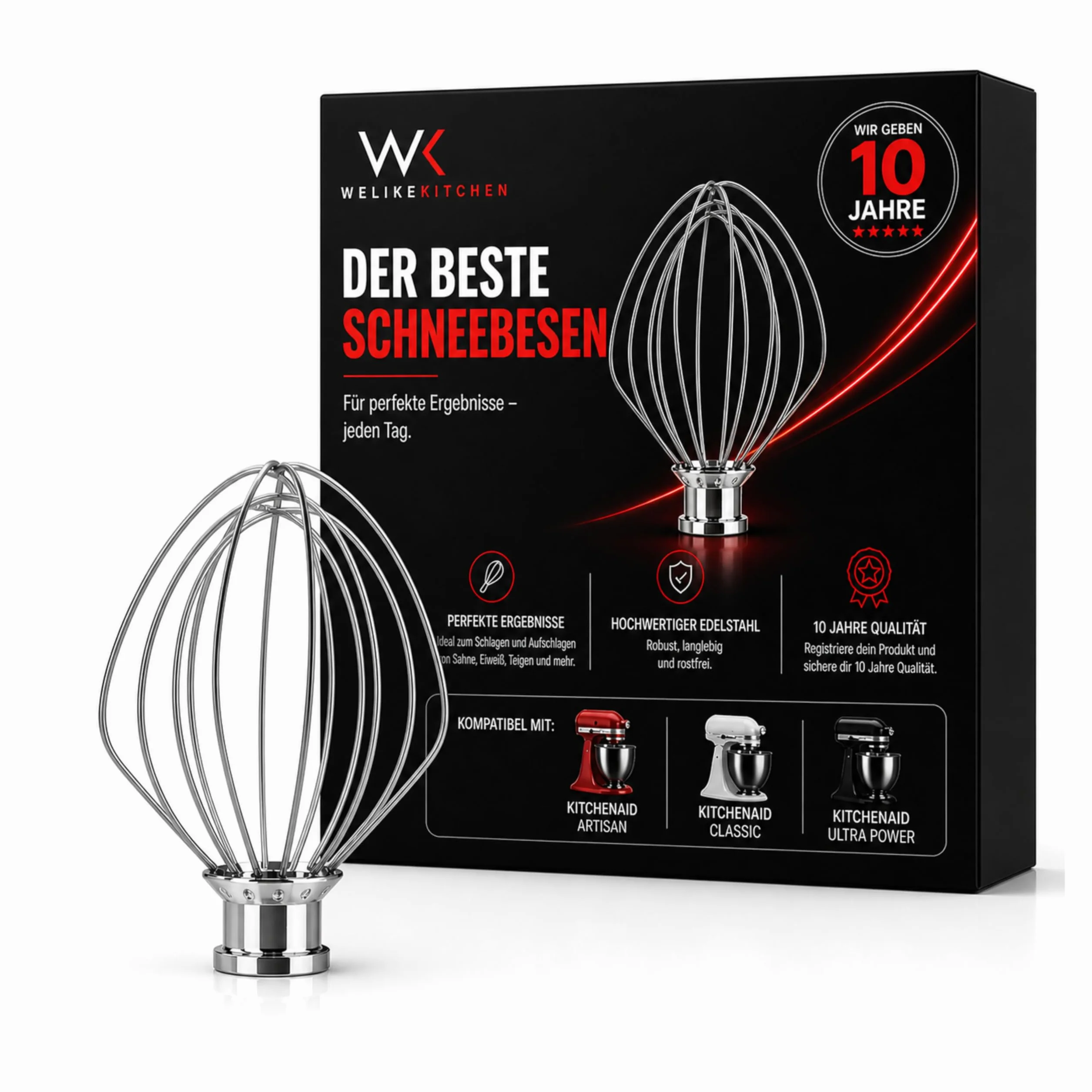 Oryginalna trzepaczka K45WW drut ze stali nierdzewnej do KitchenAid Artisan, seria Classic