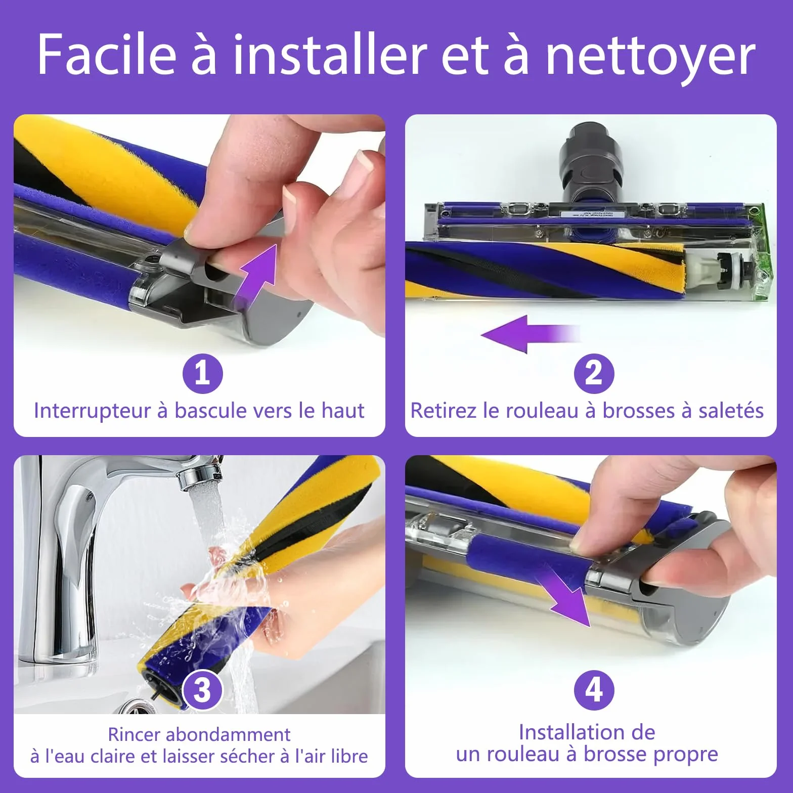 for Dyson V15 V11 V10 V8 V7 głowica zapasowa do szczotki LED zapobiegająca plątaniu | Dyson V15 V11 V10 V8 V7 V15 V15 wymienne główki szczoteczki podłogowej LED