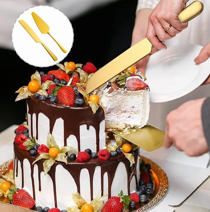 łyżka do ciasta i łyżka do tortów, długi nóż do tortów, łyżka do tortów, nóż do tortów, nóż do krojenia tortów, nóż do ciasta nóż do tortów, łyżka do tortów stal nierdzewna (2 sztuki, srebrny