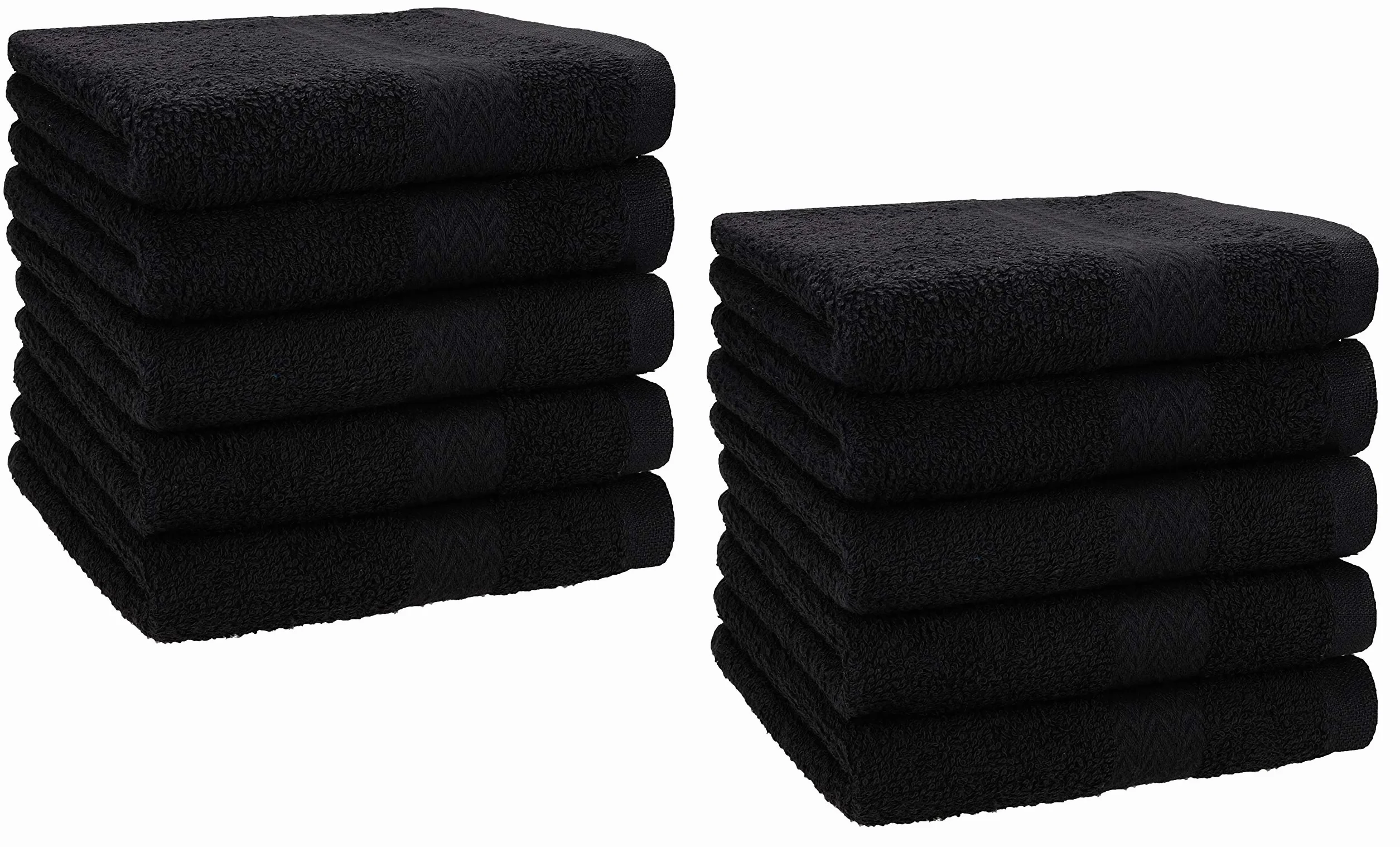 Betz 10 sztuk ręczników do rąk Premium 100% bawełna zestaw mydelniczek 30 x 30 cm kolor czarny