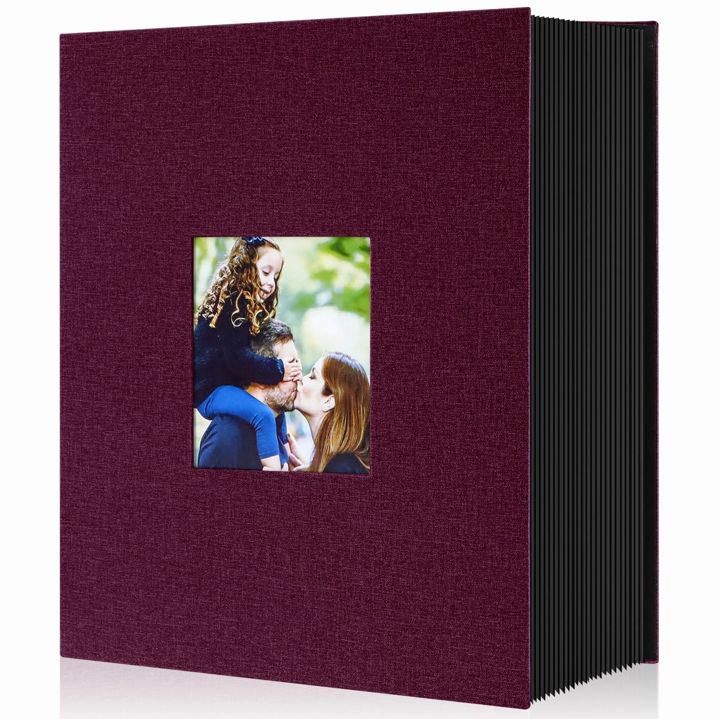 Lanpn Album fotograficzny na 1000 zdjęć w formacie 10x15, bardzo duży, XXL, lniany album do wkładania zdjęć w układzie pionowym, Purpurowy