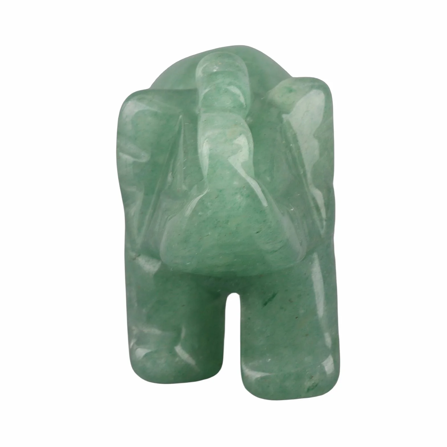 Kamień naturalny słoń figurka jadeit rzeźbiony szczęśliwy słoń dekoracja domu 3,8 cm (07)