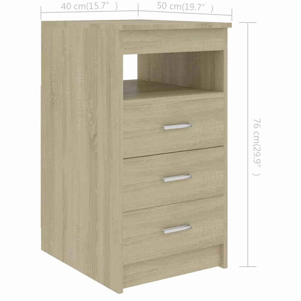vidaXL Komoda, dąb sonoma, 40x50x76 cm, materiał drewnopochodny