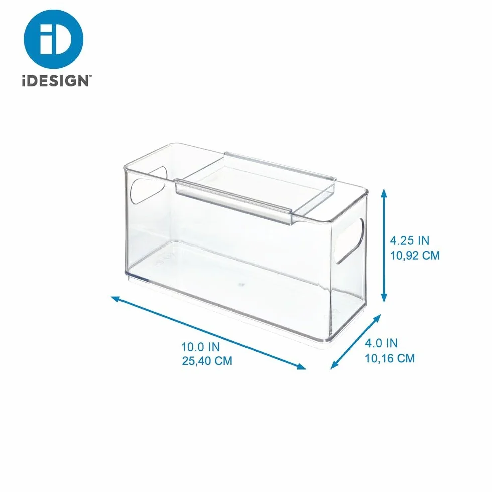 iDesign przezroczysty organizer z tworzywa sztucznego z recyklingu z wysuwaną tacą 25x10x10,9 cm