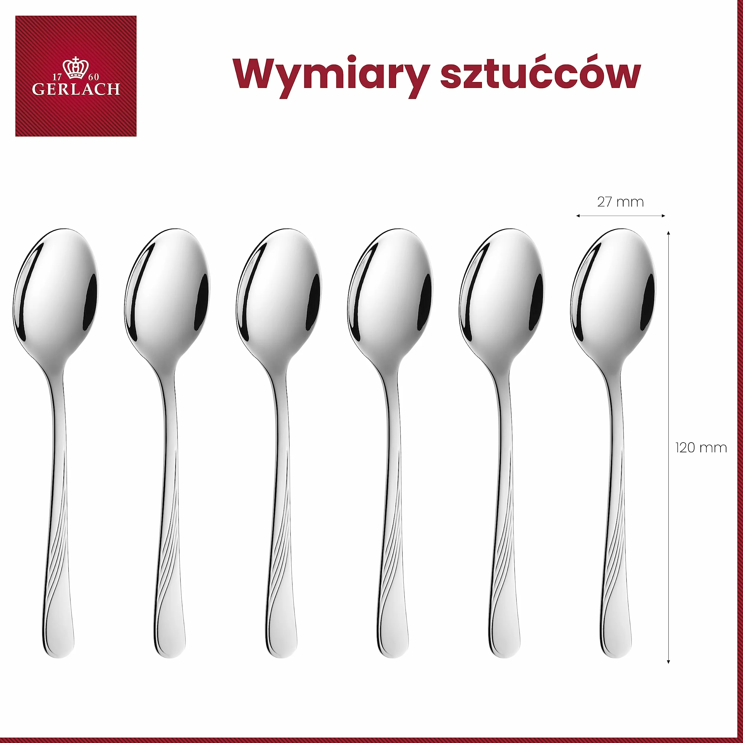 Gerlach Celestia Sztućce, Srebrny, 6 Sztuk