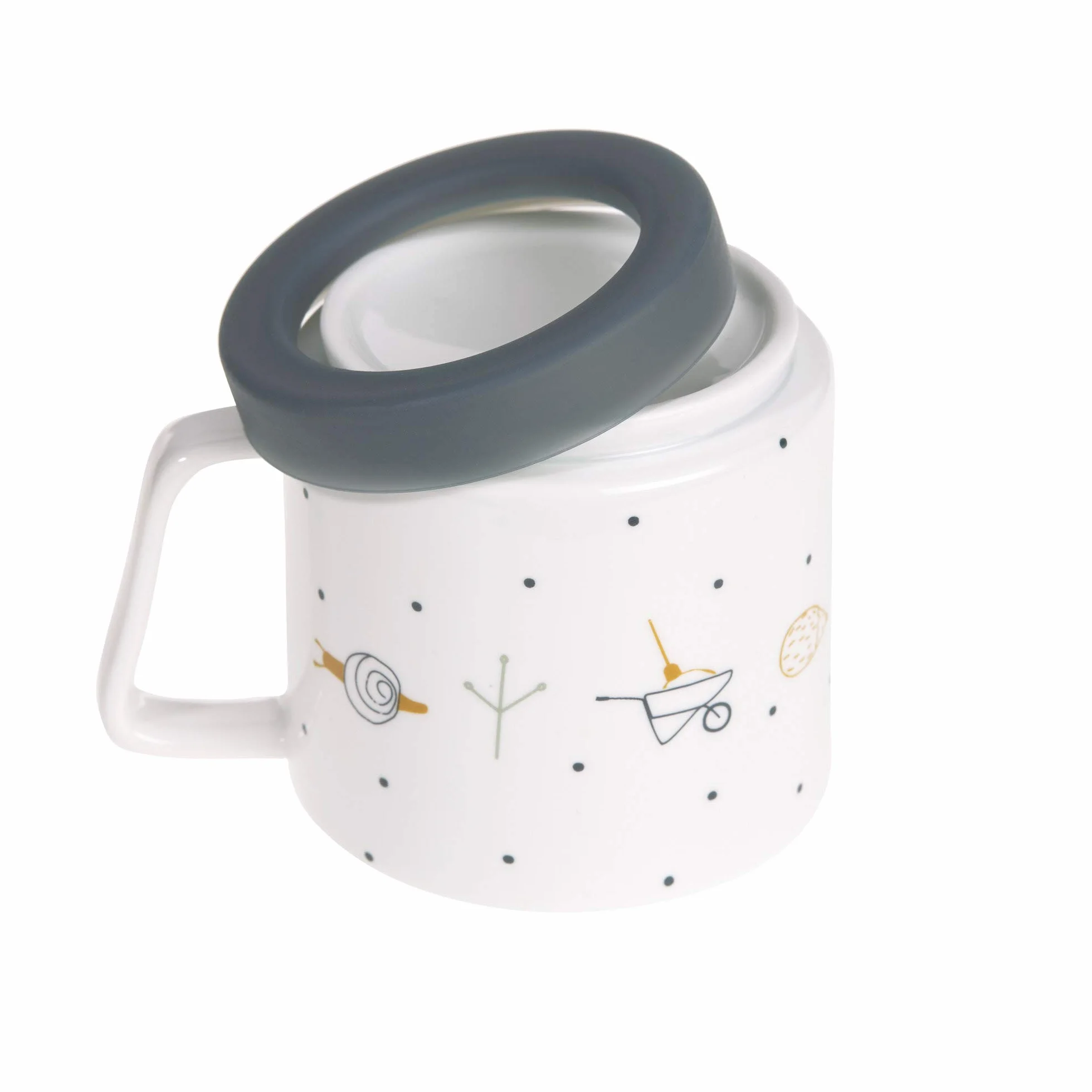LÄSSIG Zestaw naczyń porcelanowych zestaw naczyń dla dzieci talerz miska kubek z pierścieniem silikonowym antypoślizgowe naczynia dla dzieci/Garden Explorer Boys