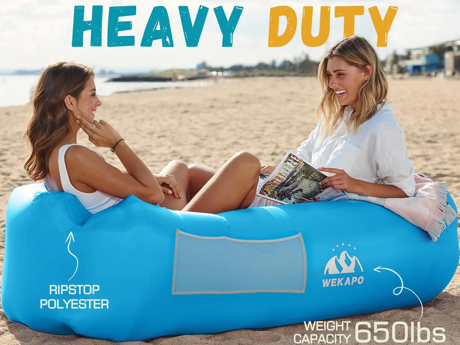 Nadmuchiwana sofa powietrzna hamak przenośny wodoodporny na podwórko plażę kemping