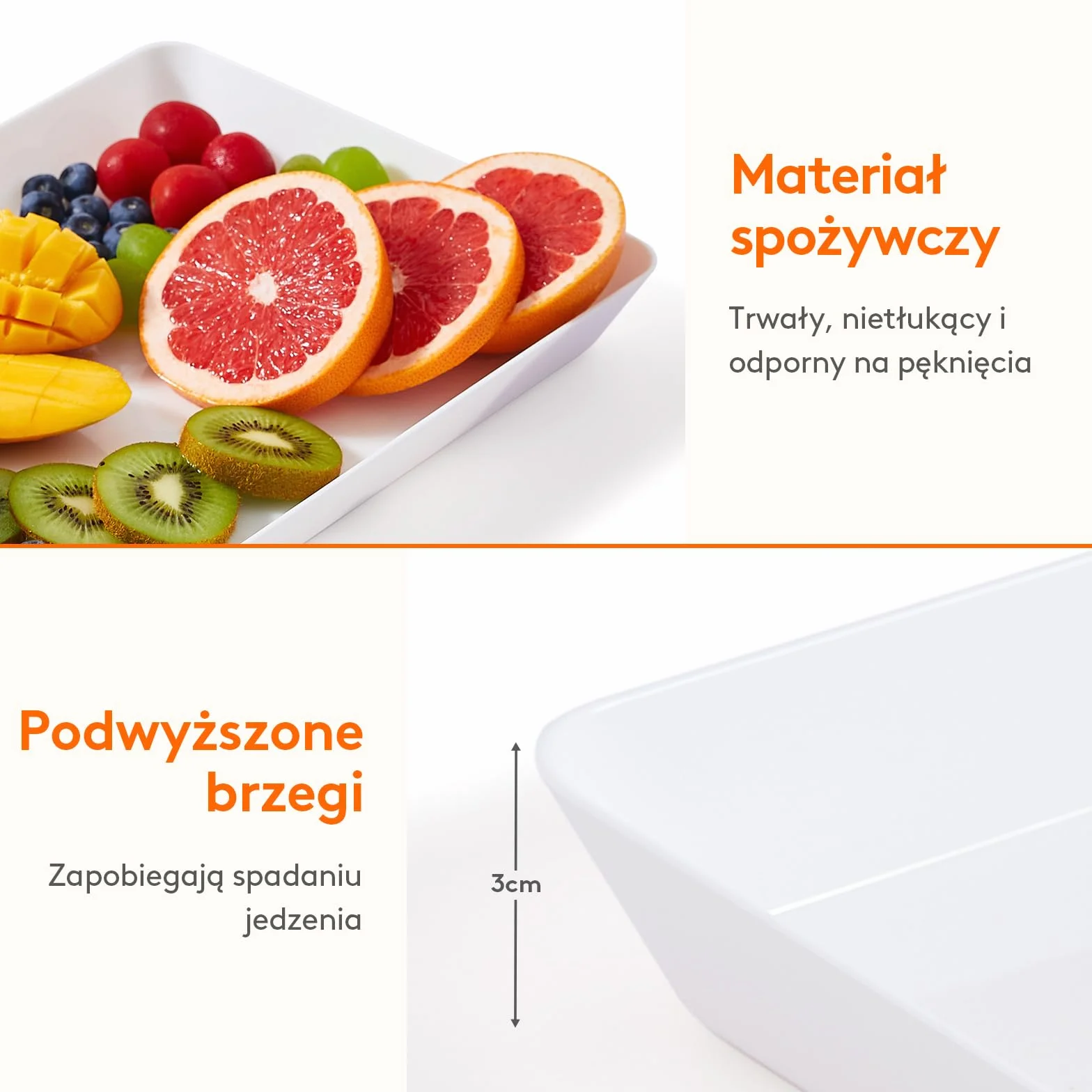 Lifewit Plastikowa taca do serwowania, półmiski do serwowania na imprezę, wolne od BPA wielokrotnego użytku tace na przekąski, żywność, ciasteczka, zestaw 4, 14,45" x 9,45"