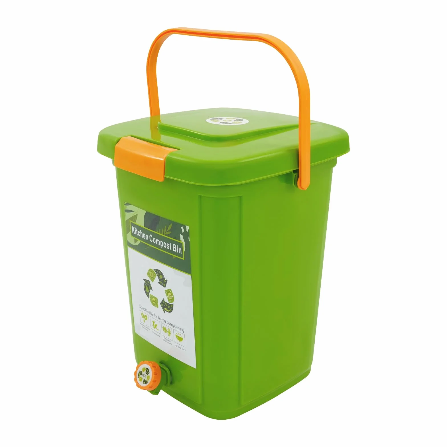 Ekologiczne wiadro 20 l – kosz na odpady organiczne, kuchnia z podwójną pokrywką, płyta filtrująca, kran odpływowy i zamknięcie zapachowe, duży kosz na odpady organiczne, kompost, wiadro ekologiczne