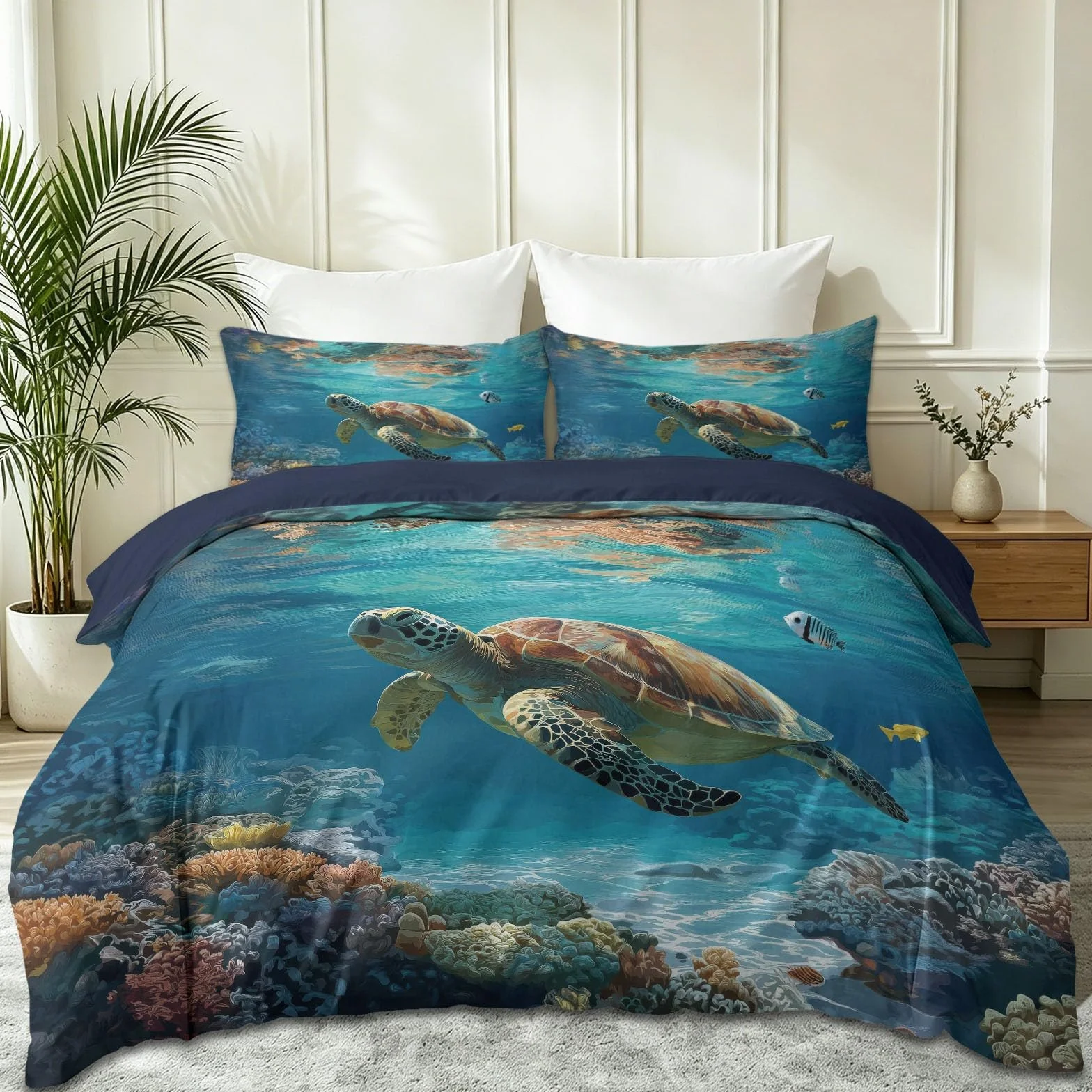 Marzycielska pościel 240 x 220 cm, dwustronna pościel z mikrofibry, z zamkiem błyskawicznym i 2 poszewkami na poduszkę 80 x 80 cm