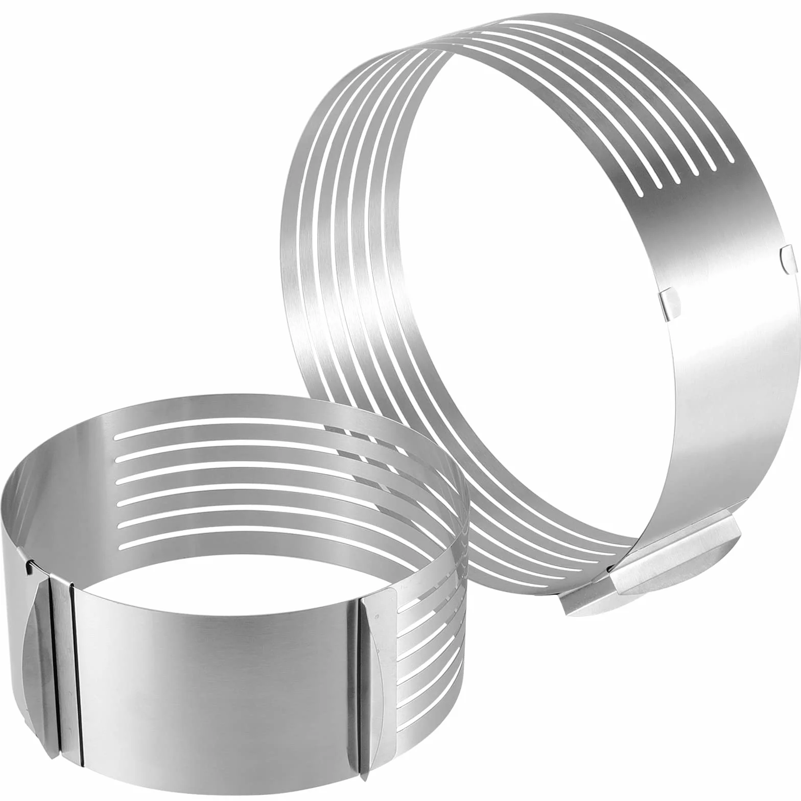 5 Sztuk okr?g?e krajarki do tortów zestaw z 1 no?em cukierniczym, 1 ?opatka do ciasta ze stali nierdzewnej i 1 ?opatka do ciasta, 15-20 cm/25-30 cm, regulowany pier?cie? na tort