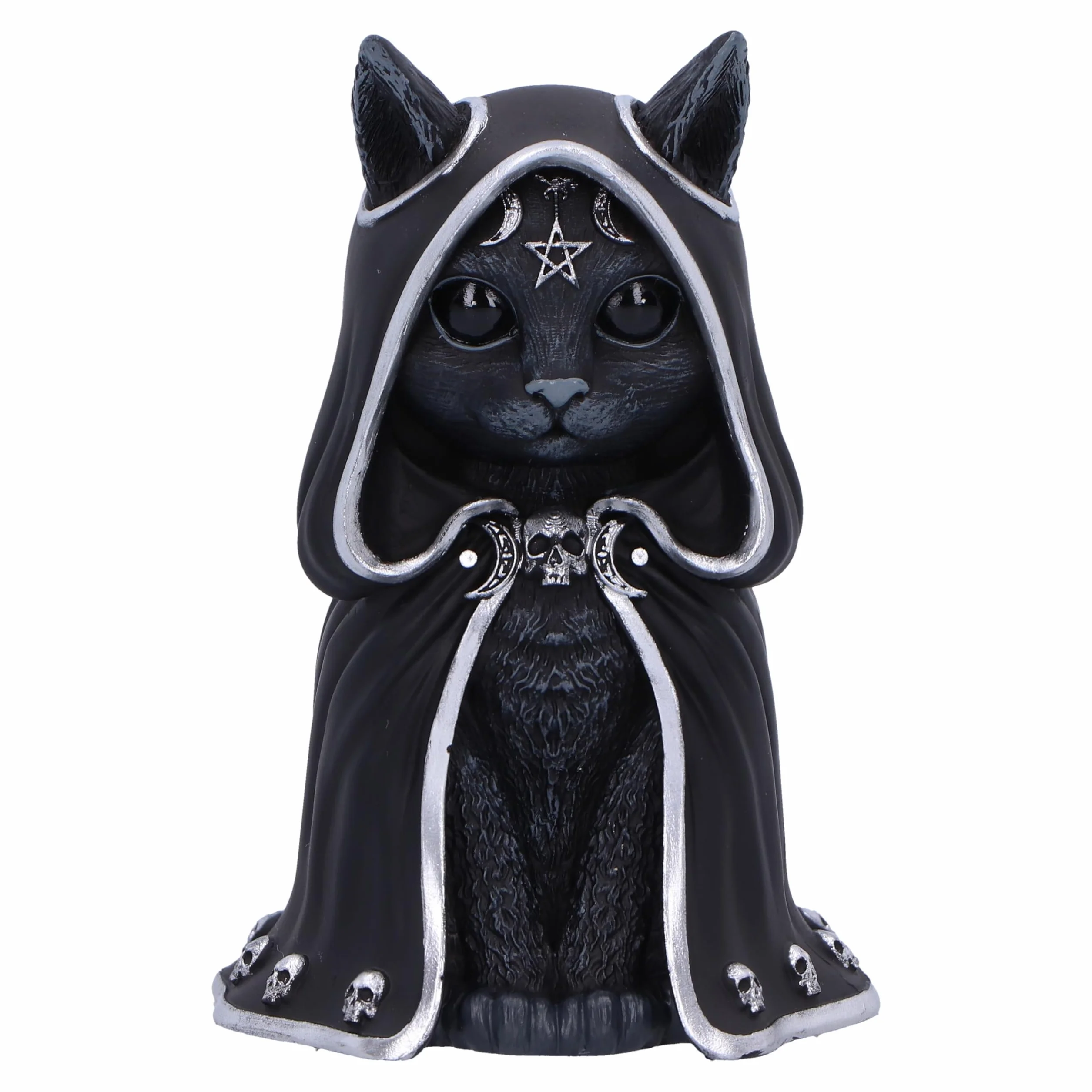 Nemesis Now Figurka Cult Cuties Zefur 10 cm, żywica, czarna, kolekcjonerska figurka Zefur Cult Cuties™, strasznie uroczy kot w płaszczu, straszny prezent dla kota, odlewana w najlepszej żywicy,