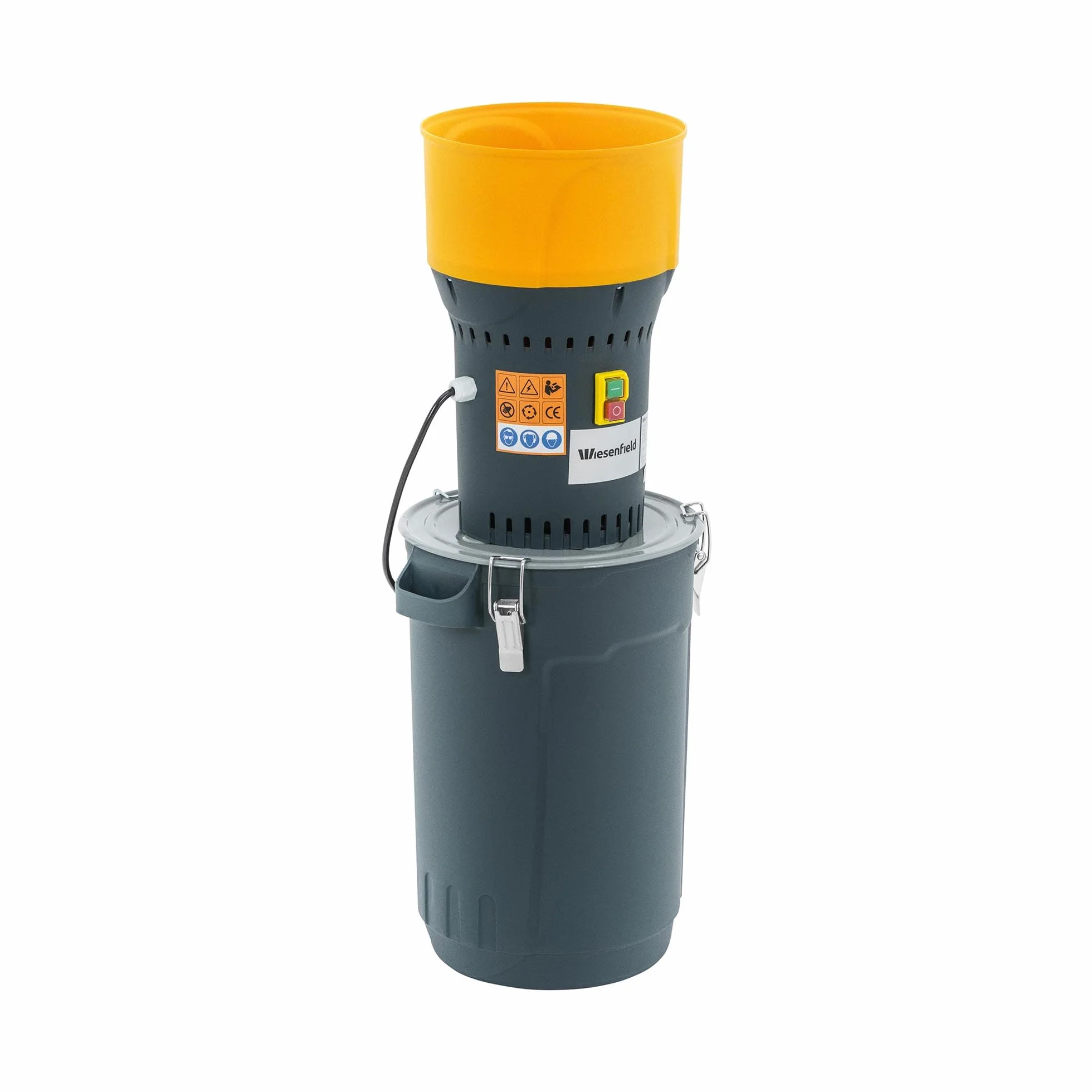 Elektryczny młynek do zboża z pojemnikiem na ścinki 25 l i 5 sitek 300 kg/h 1300 W młynek do zboża
