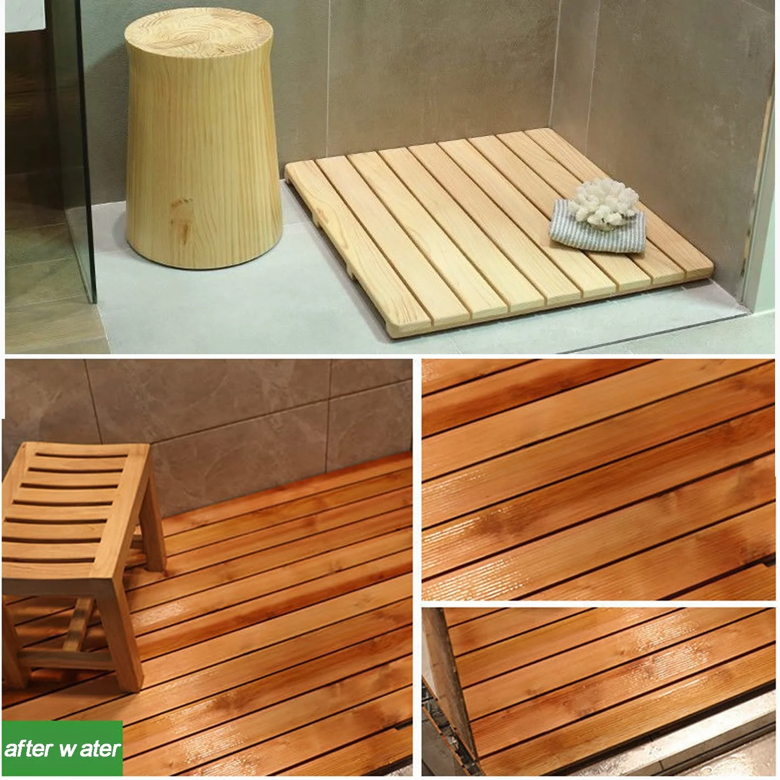 Duża bambusowa mata łazienkowa brodzik do łazienki SPA antypoślizgowa mata podłogowa do wanny 85 x 100 cm
