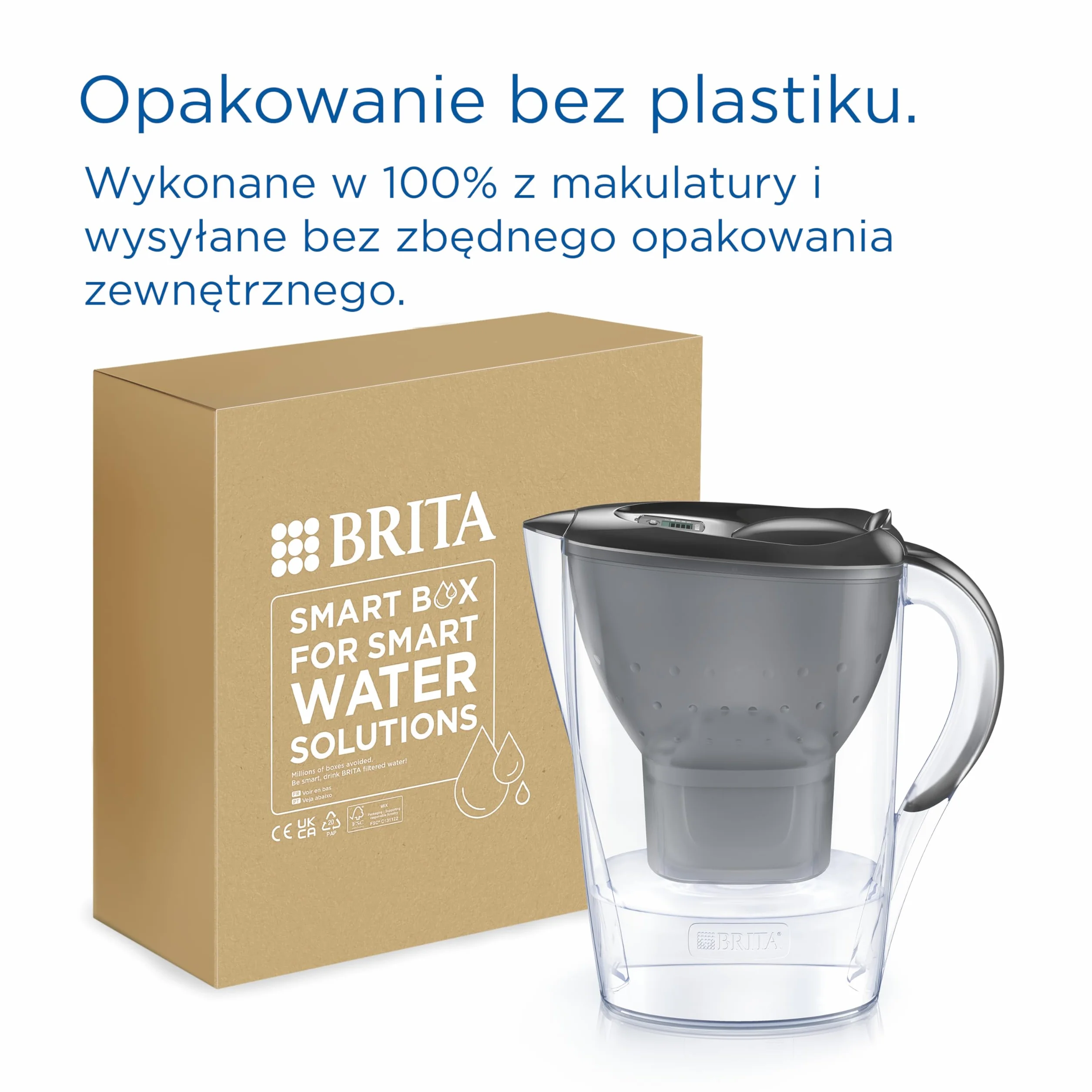 BRITA Dzbanek filtrujący Marella grafitowy (2,4 l) z 3 oryginalnymi filtrami BRITA MAXTRA PRO Pure Performance redukującymi chlor, kamień, PFAS i metale – elegancja i funkcjonalność