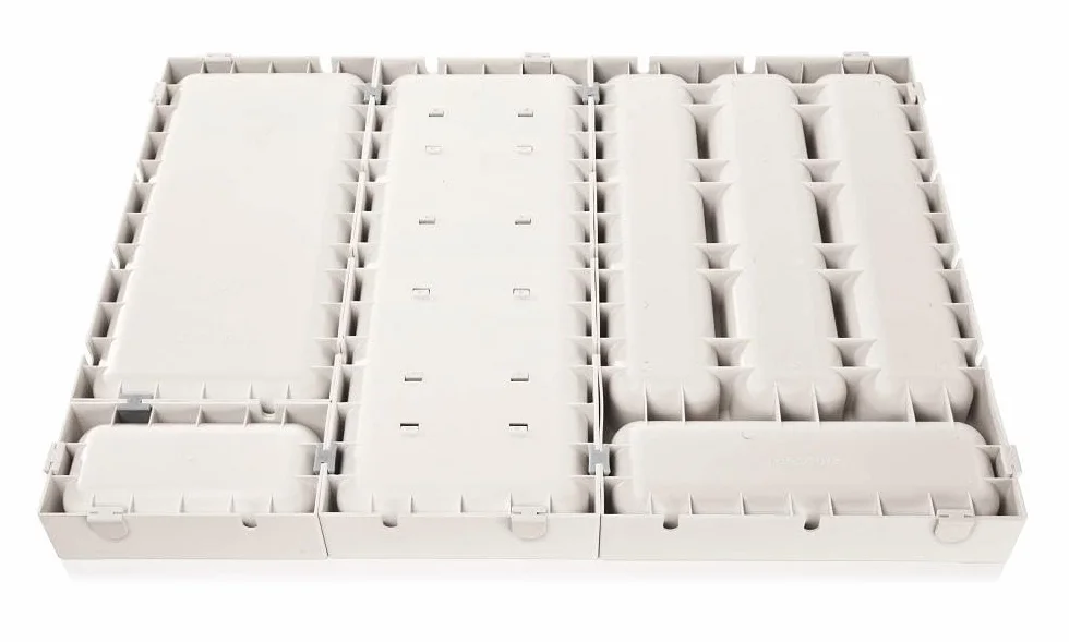 Tescoma FlexiSpace 899410 uchwyt na sztućce do szuflad, plastik, biały, 37 x 22,2 x 4,5 cm