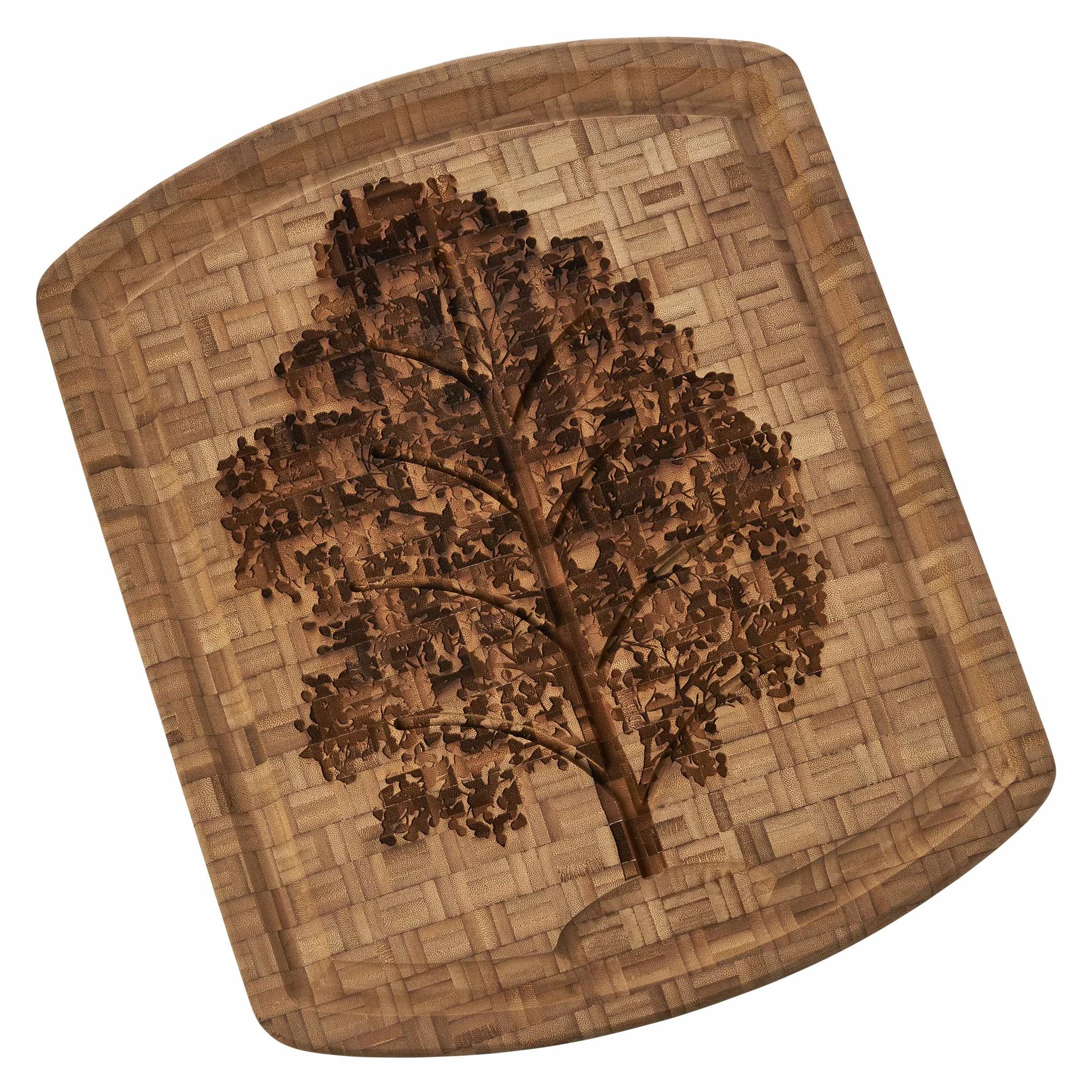 Totally Bamboo Deska do krojenia i rzeźbienia ze stałymi rowkami drzewa genealogicznego do opróżniania, 100% bambus