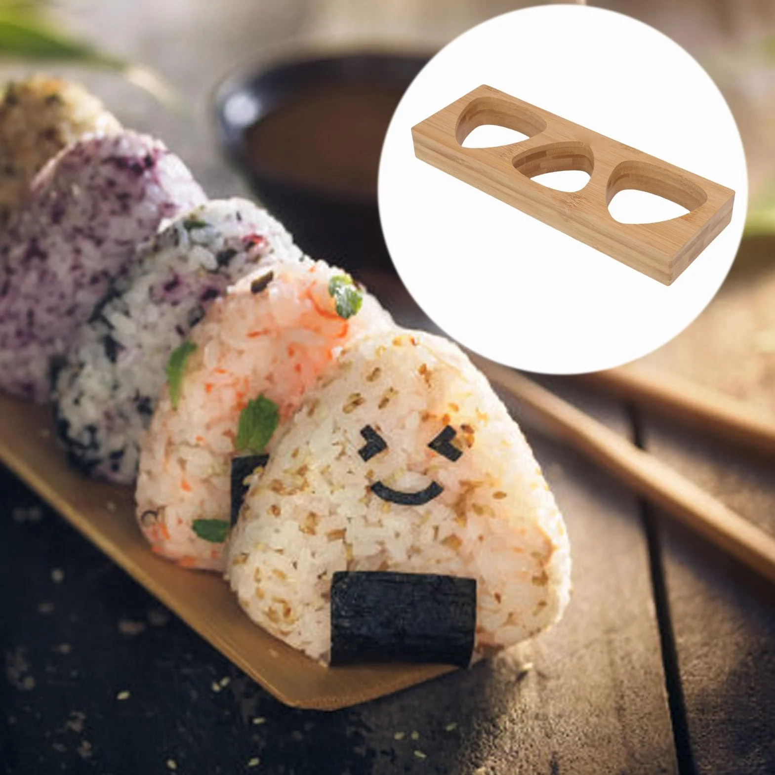 Forma Onigiri, 3-wnękowa Maszyna do Formowania Ryżu Musubi Press, Narzędzie do Robienia Sushi, Trójkątna Forma do Kulek Ryżowych, do Domowego Majsterkowania