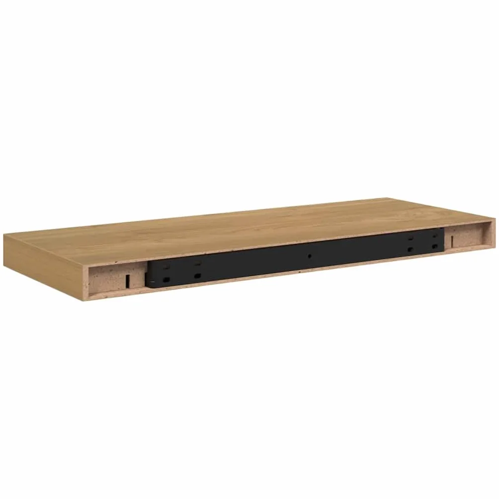 Regał ścienny, montowany na ścianie, zestaw 4 sztuk, brązowy materiał drewnopochodny, 60 x 23 x 4 cm, nowoczesny design, regał wiszący do salonu, sypialni, kuchni, łazienki, trwały