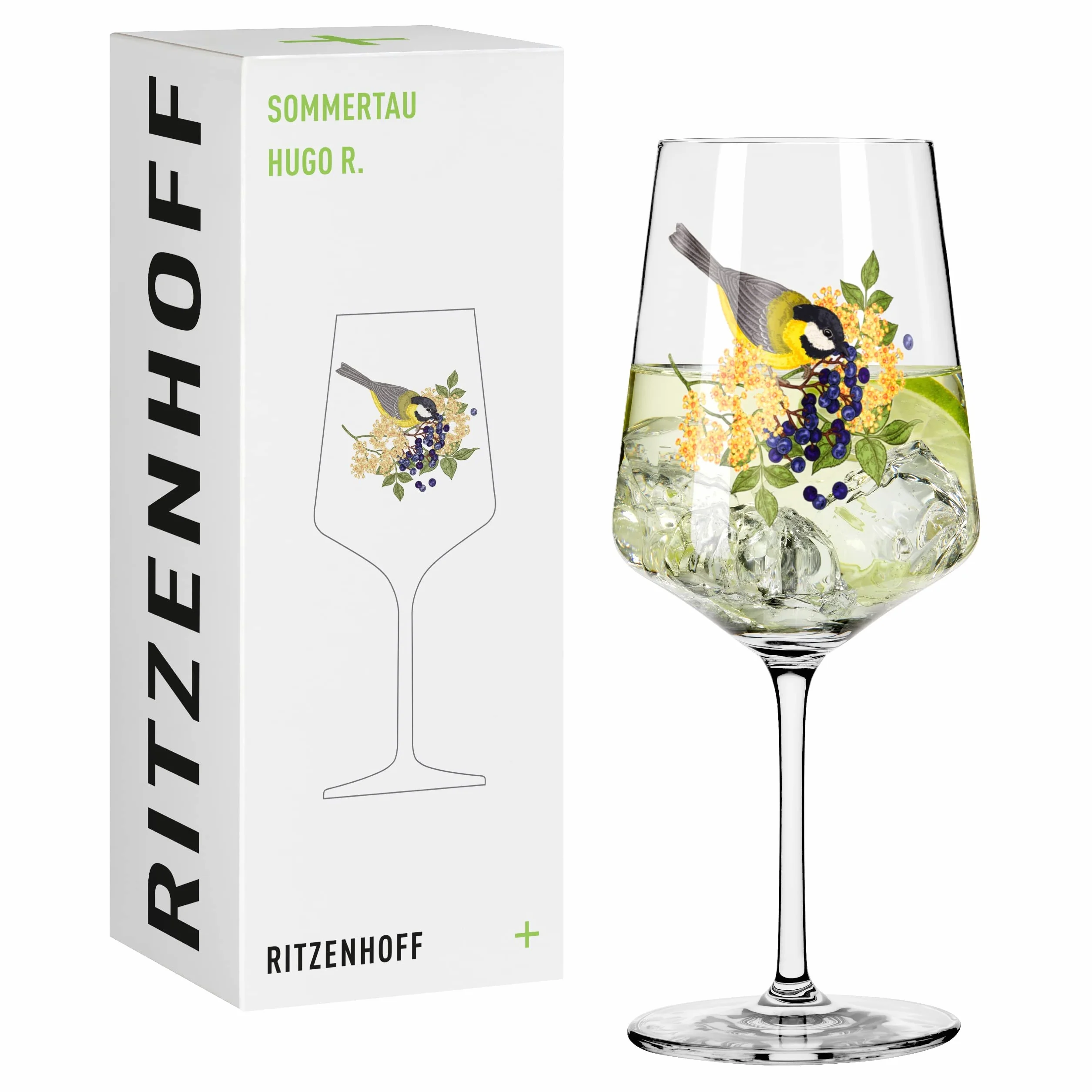 RITZENHOFF 2931015 Hugo słoik 500 ml - słoik na aperitif - seria letnia lina - motyw 15 z kolorowym ptakiem - Made in Germany
