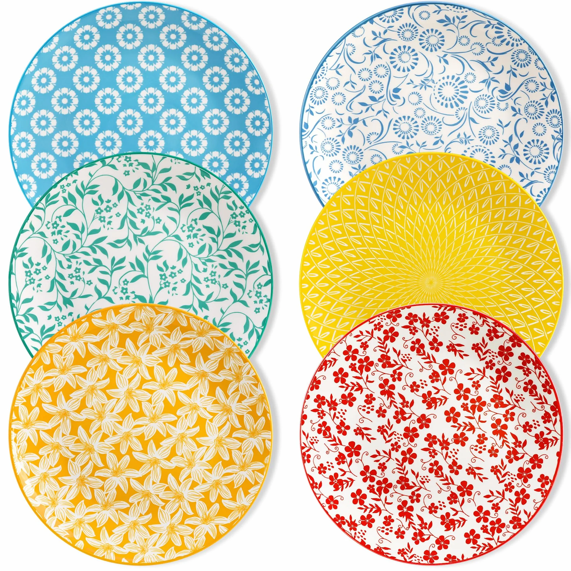 vancasso SELENE Zestaw talerzy dla 6 osób, talerze obiadowe (Ø 26 cm) z pastelowej porcelany, talerze do makaronu, talerze śniadaniowe, zestaw talerzy obiadowych do zmywarki i kuchenki mikrofalowej