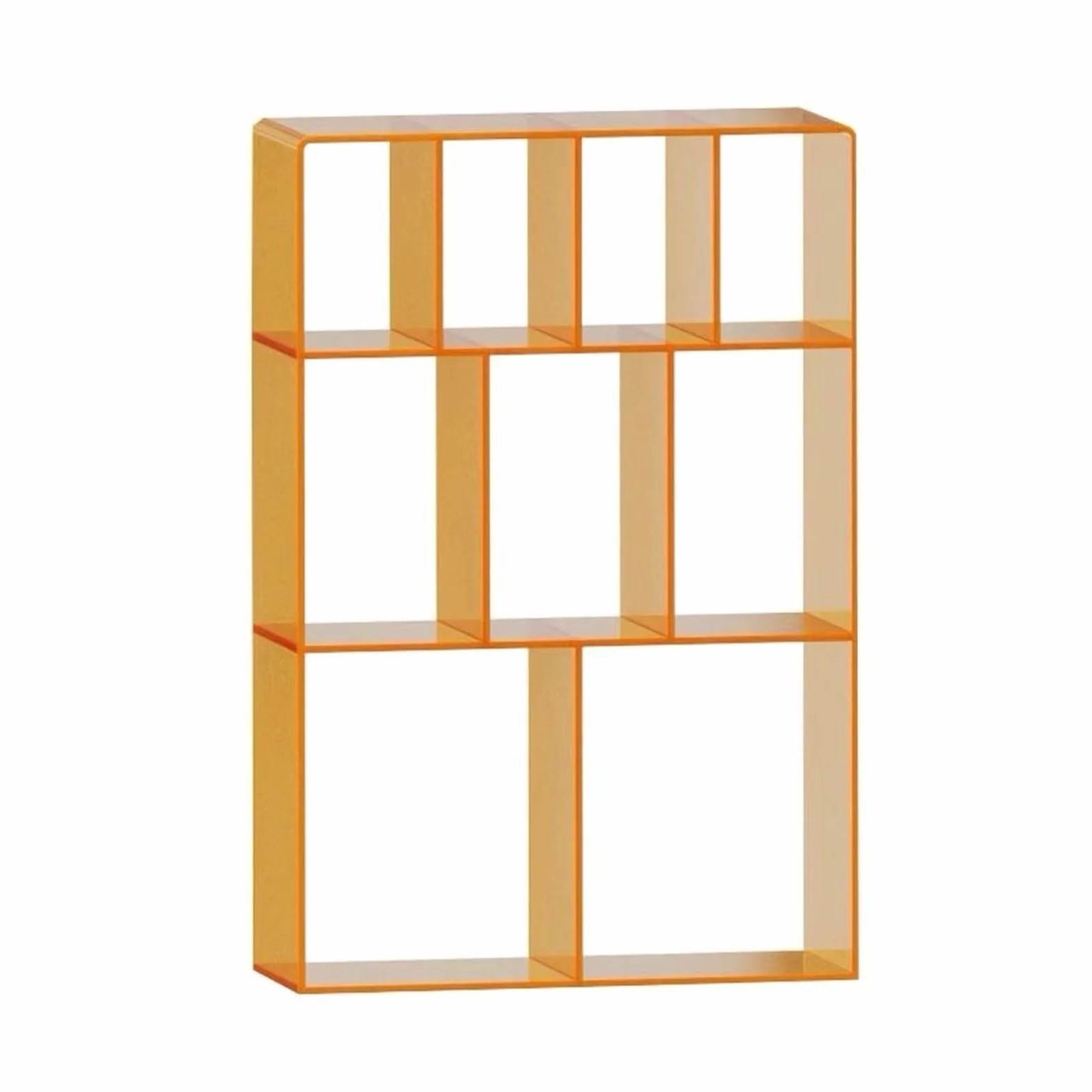 Stojak na płyty Stojak na płyty winylowe, akrylowy, wielokomorowy, półka książki i albumy(Orange)