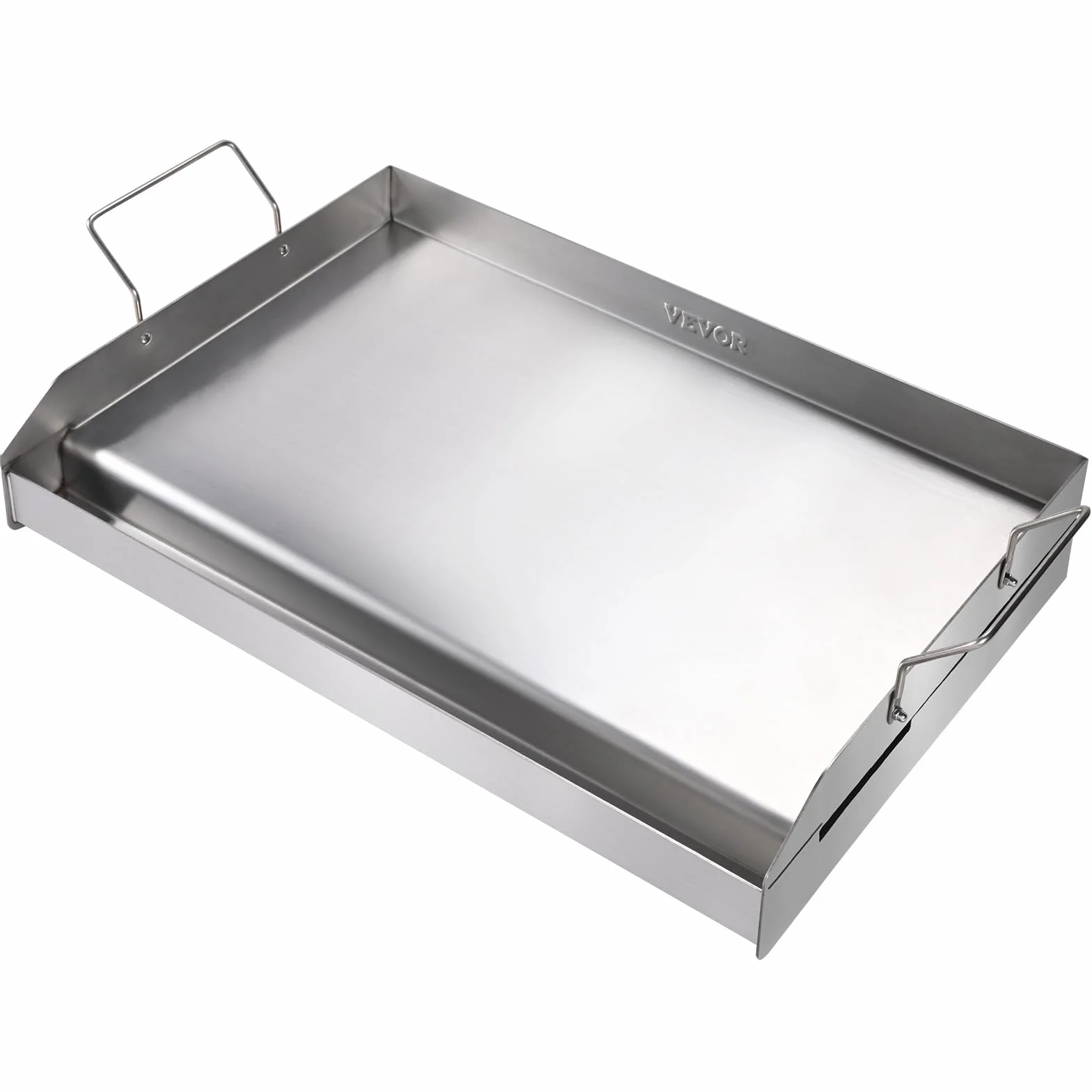 VEVOR Wstępnie przyprawiona płyta grillowa 587 x 395 mm, prostokątna płyta grillowa ze stali nierdzewnej, nieprzywierająca, grubość 2 mm, do kuchenki gazowej z 2 palnikami