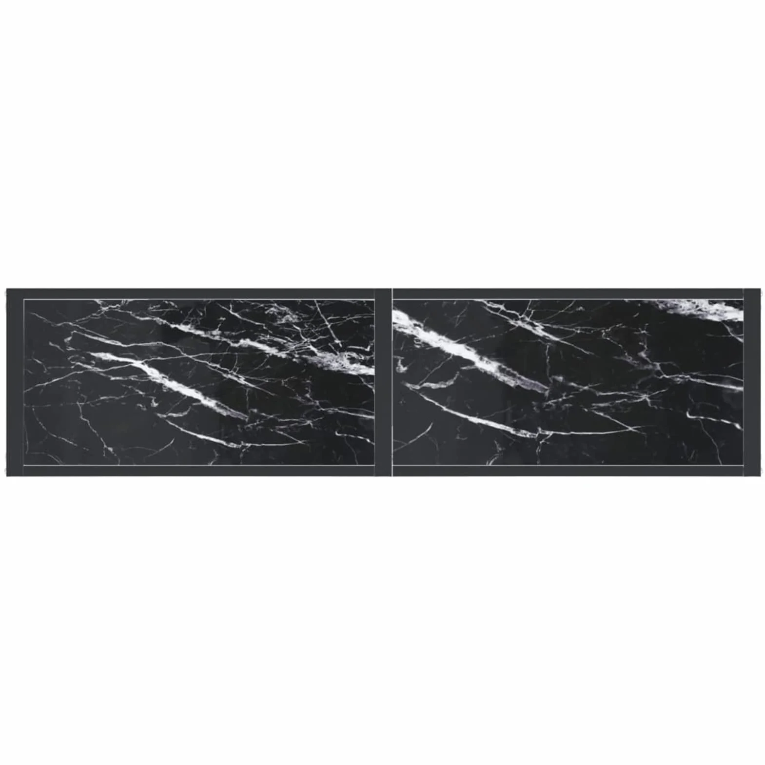 Stół konsolowy czarny marmur 140 x 35 x 75,5 cm szkło hartowane, stolik konsolowy do przedpokoju, wąski stół wejściowy z szufladą i półkami do przechowywania, stolik do sofy do małych