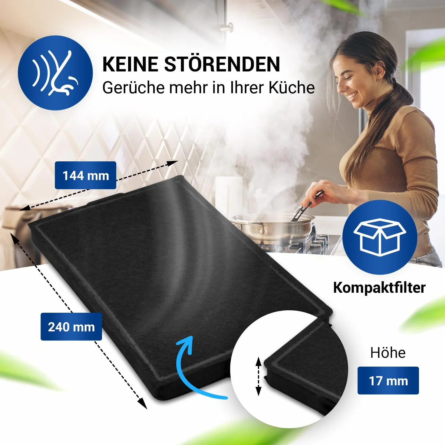 VIOKS Filtr węglowy do okapu kuchennego zestaw 4 filtrów zamiennych do filtra Miele 9231860 DKF 19 i filtr okapu kuchennego / filtra z węglem aktywnym