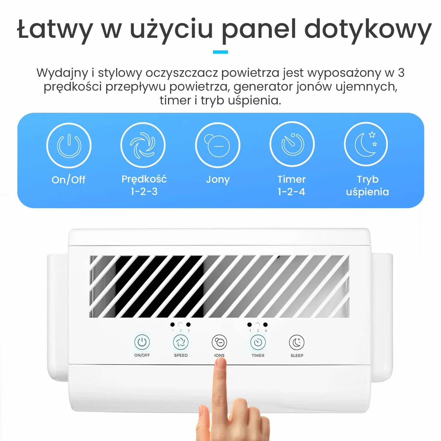 ProBreeze Oczyszczacz Powietrza z Jonizatorem do Domu, Filtr HEPA Węglowy, 4 Stopnie Filtracji, Generator Jonów Ujemnych, Duży Katalizator, dla Dzieci Zwierząt Palaczy Alergików Astmatyków